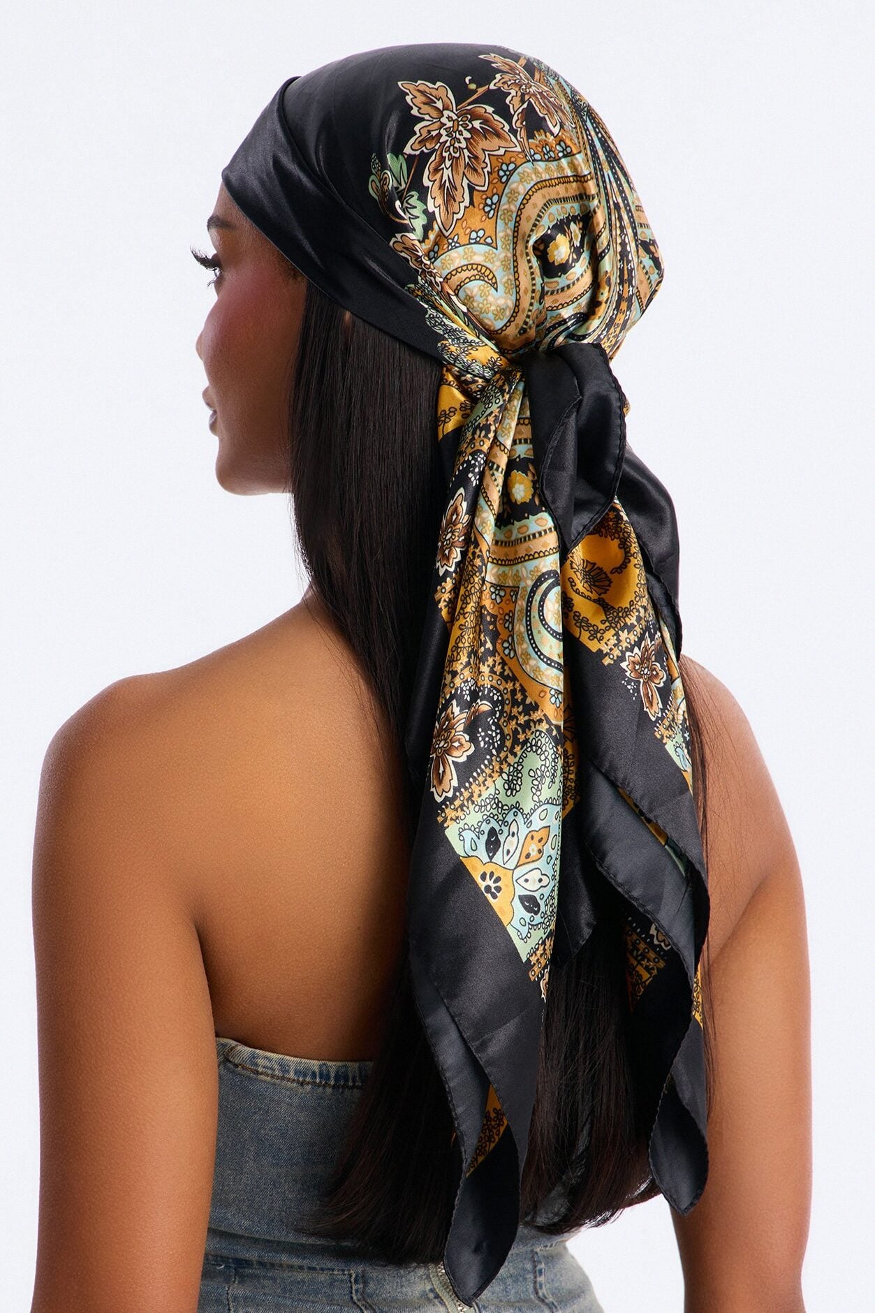 Sunny Shade Head Scarf - Brown/combo image 1