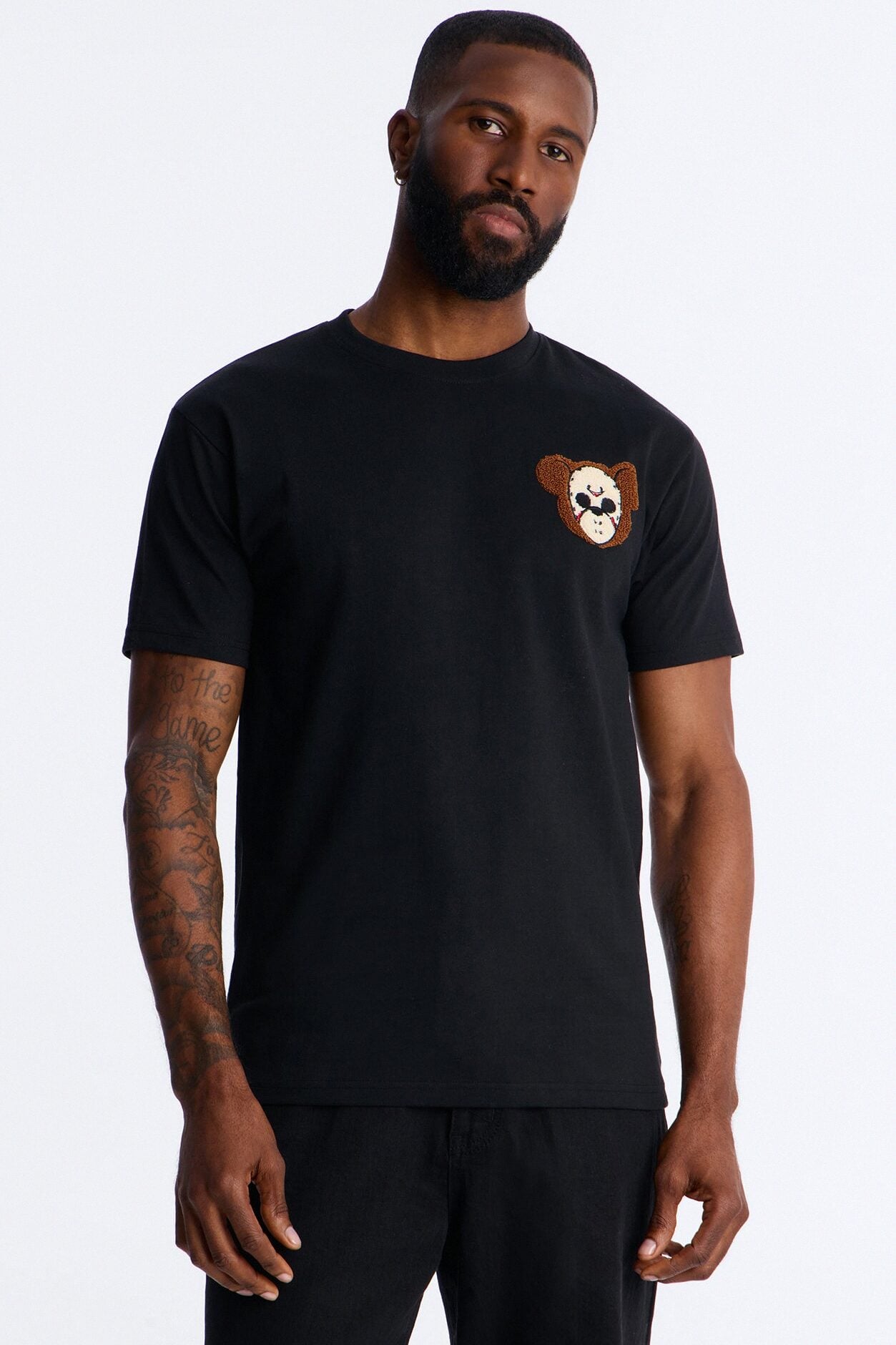 Savage Bear Chenille Patch Short Sleeve Tee - Black image 1