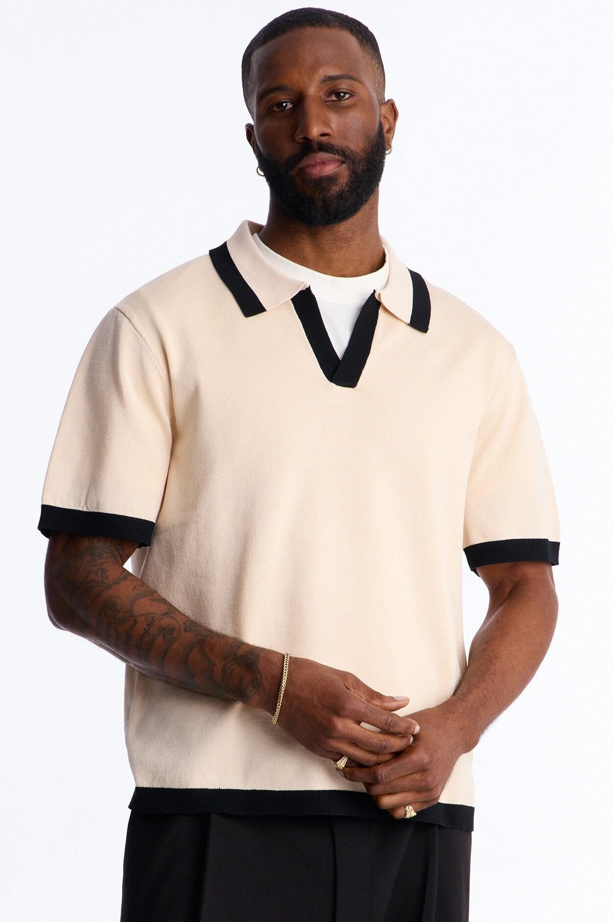 Rue Saint Johnny Collar Polo - Tan image 1