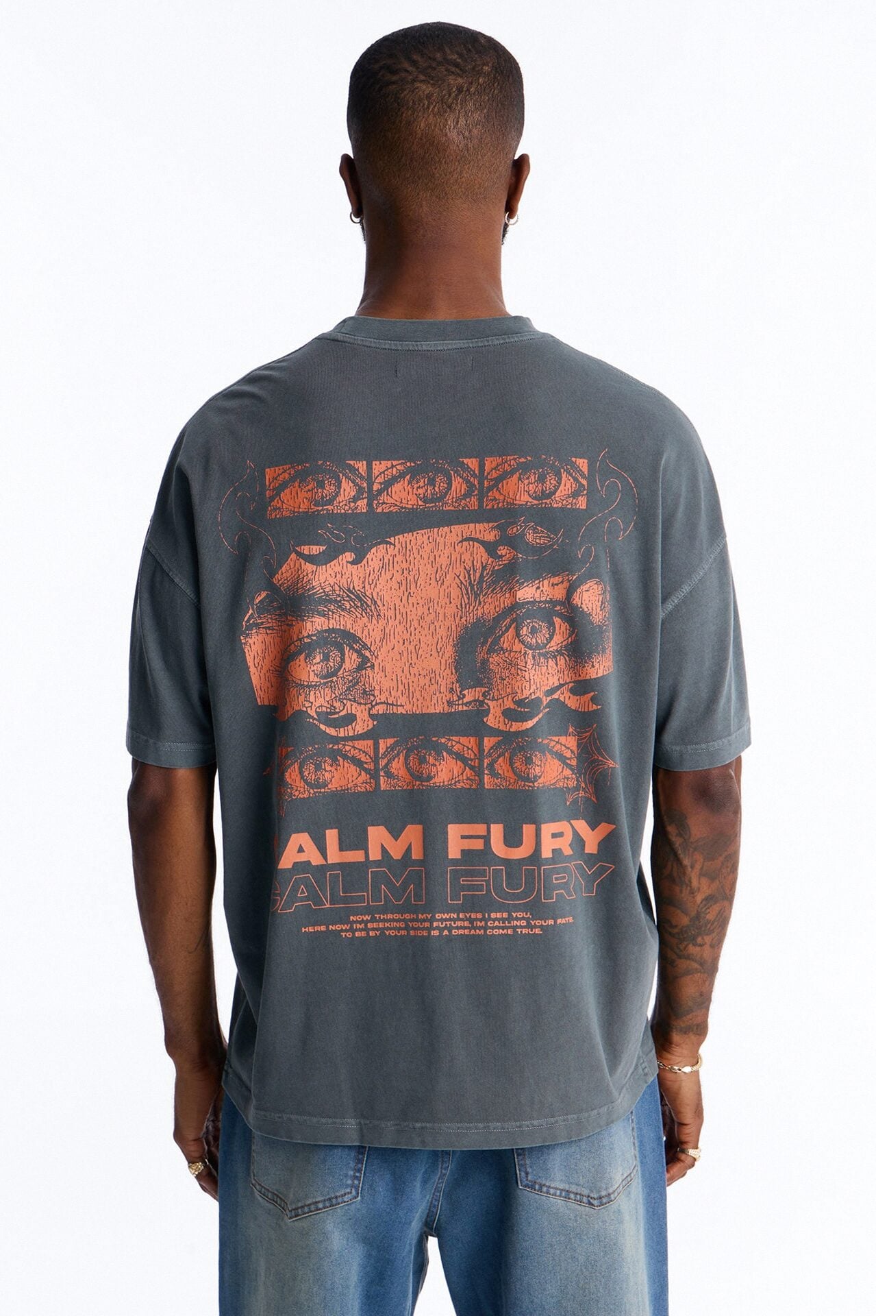 Calm Fury Oversized Short Sleeve Tee - Grey image 1