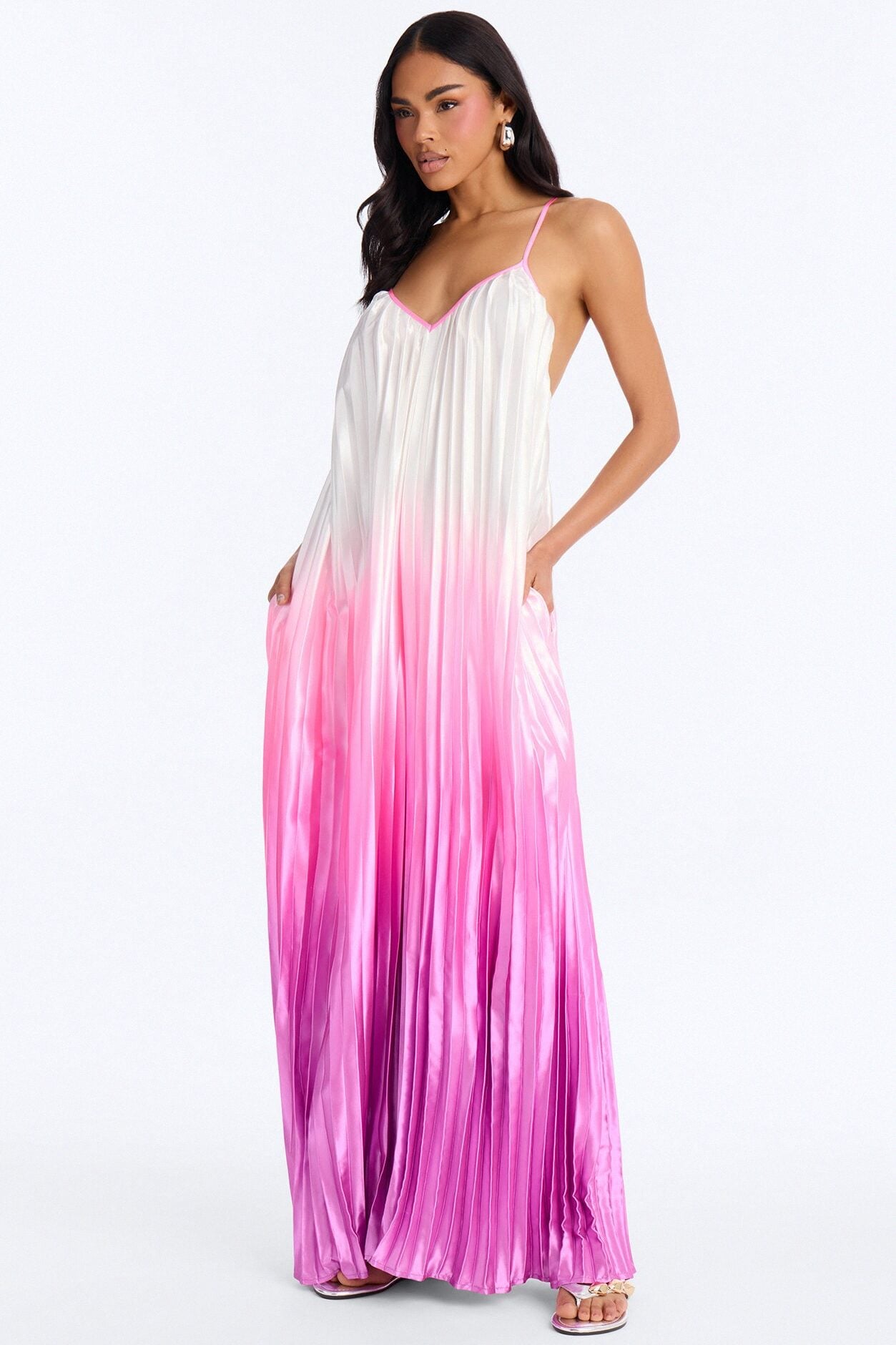 Paige Satin Ombre Wide Leg Jumpsuit - Pink image 1