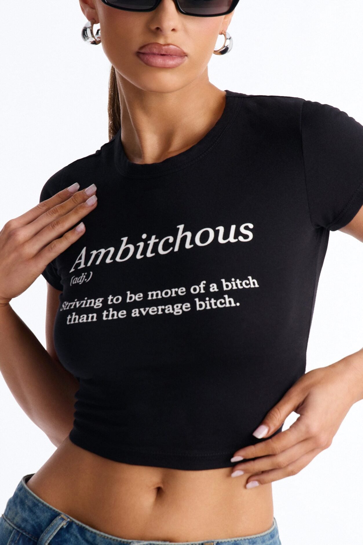 Ambitchous Baby Tee - Black image 1