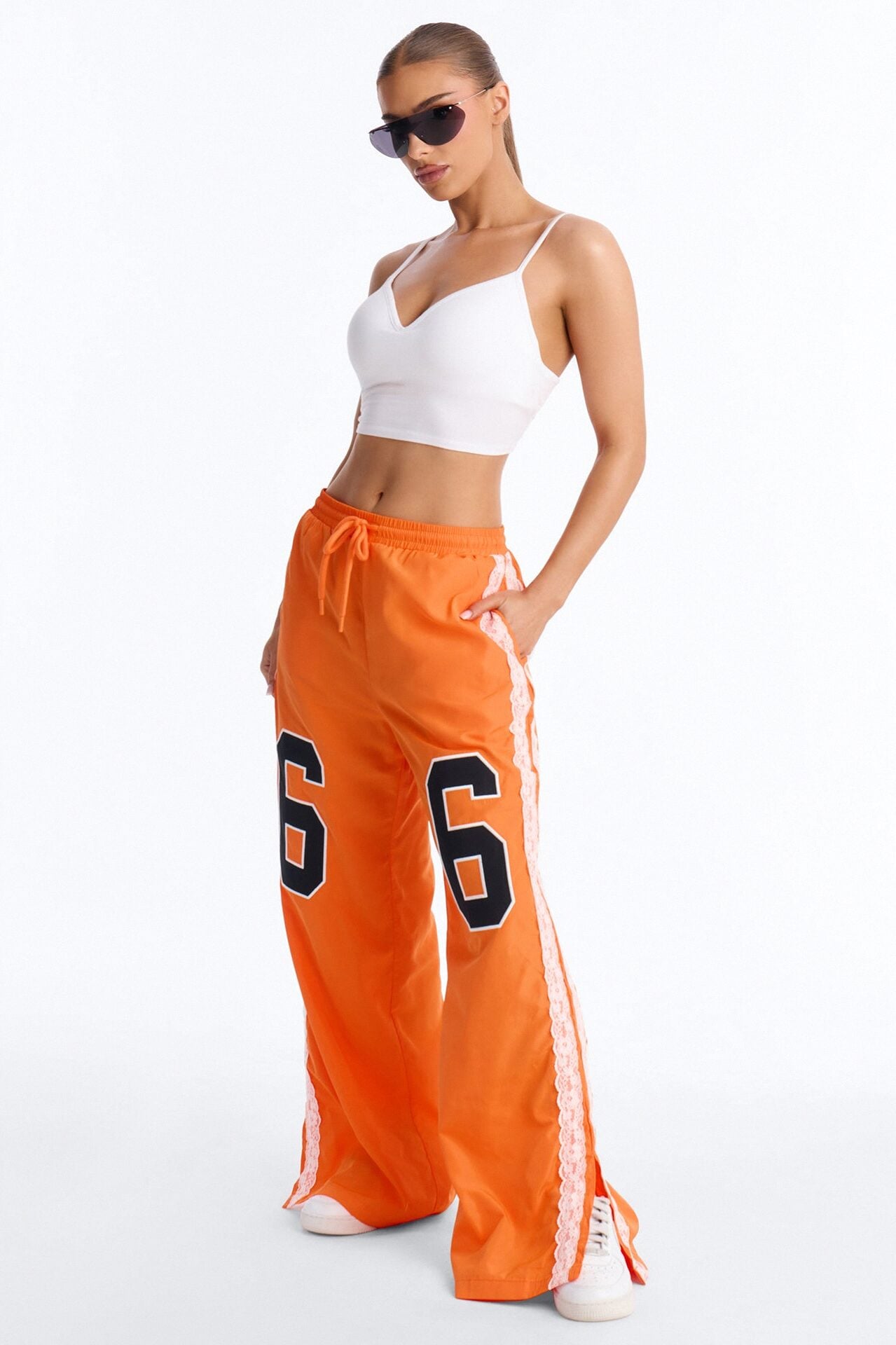 Lucky You Laced Windbreaker Lounge Pant - Orange image 1