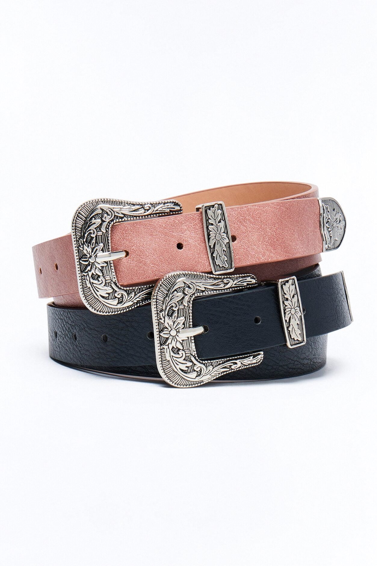Wild Dance Faux Leather 2 Pack Belt Set - Pink/combo image 1