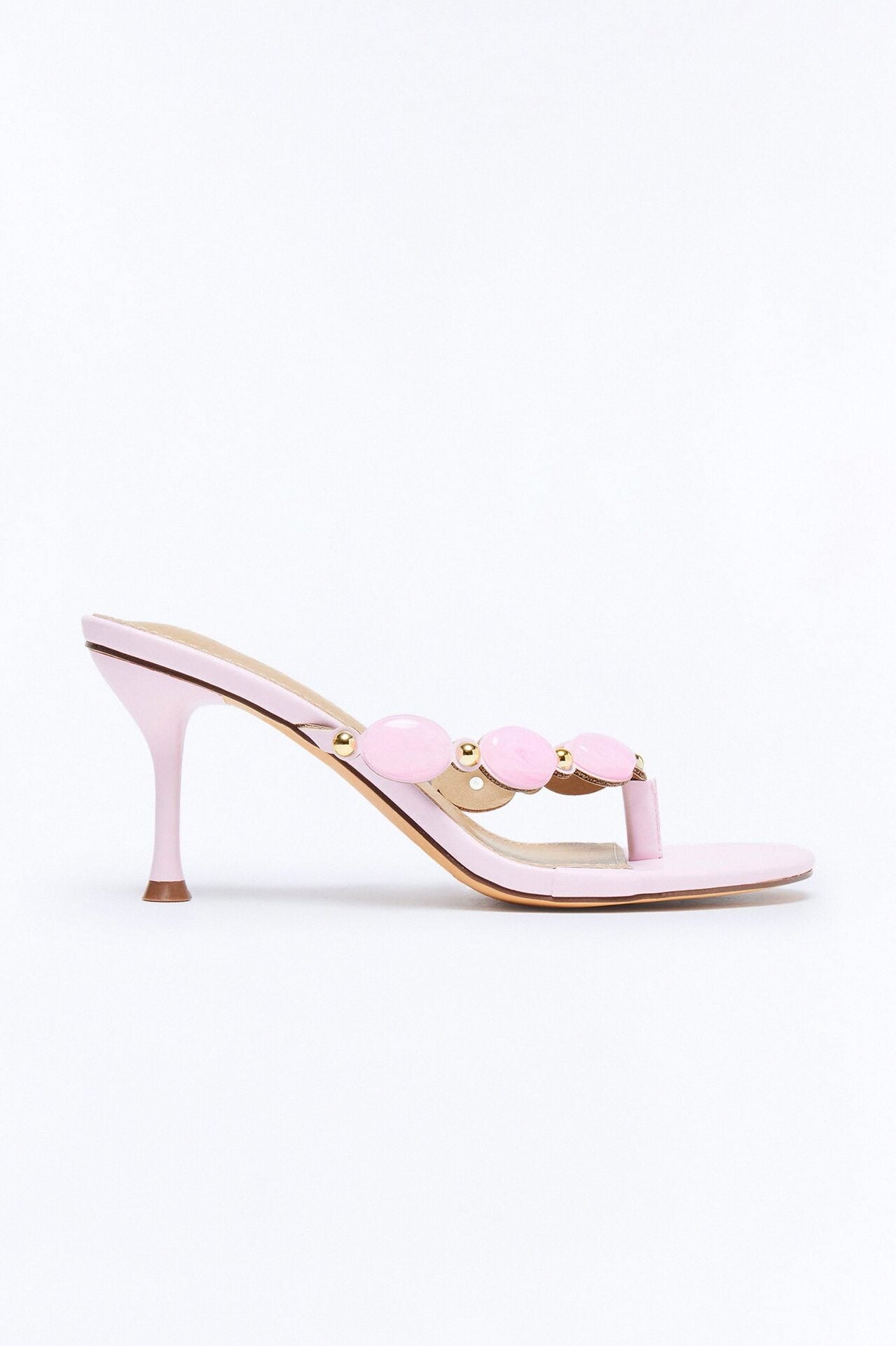 Bay Stone Thong Heels - Pink image 1