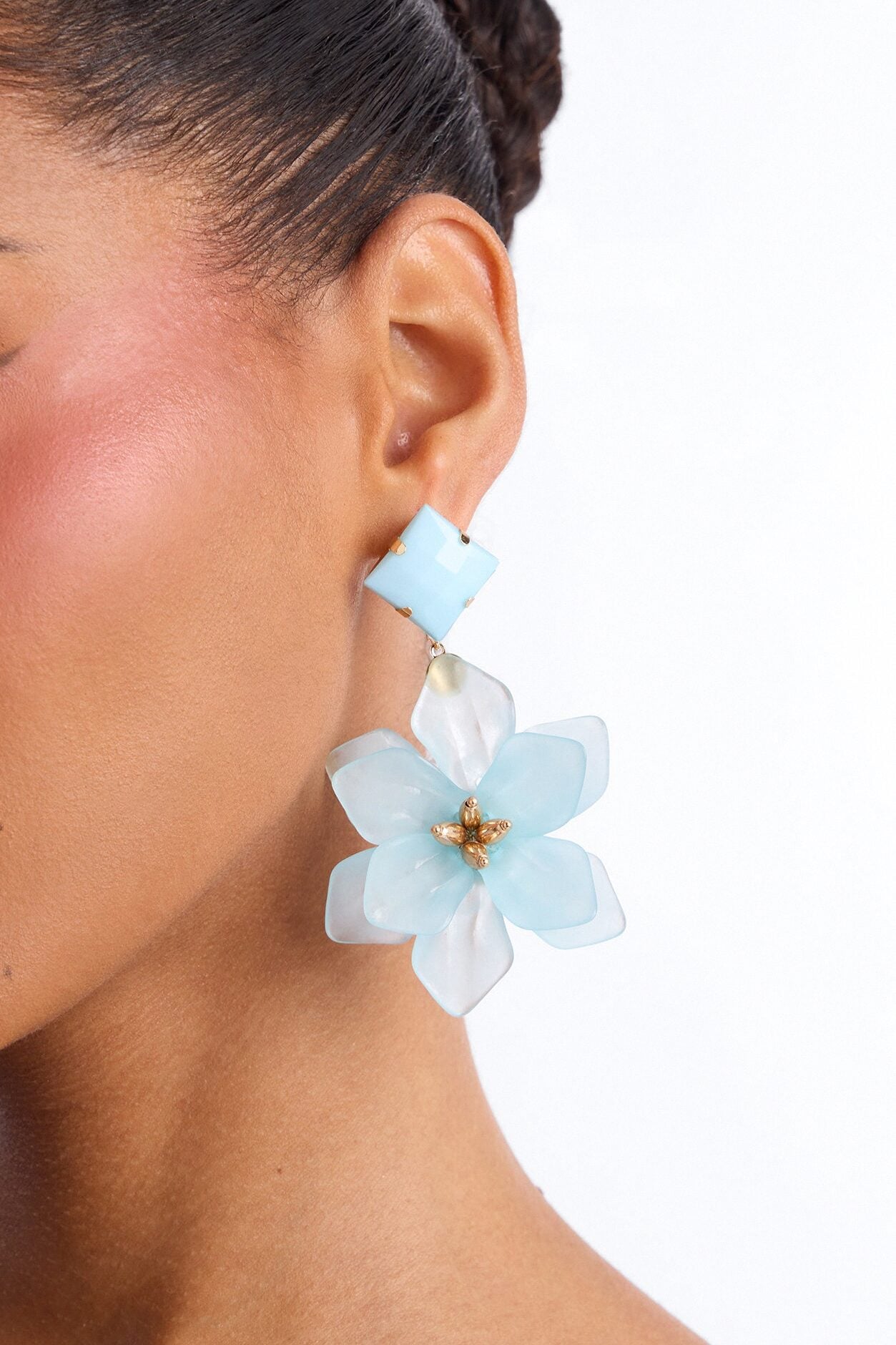 Maribelle Floral Drop Earrings - Blue image 1
