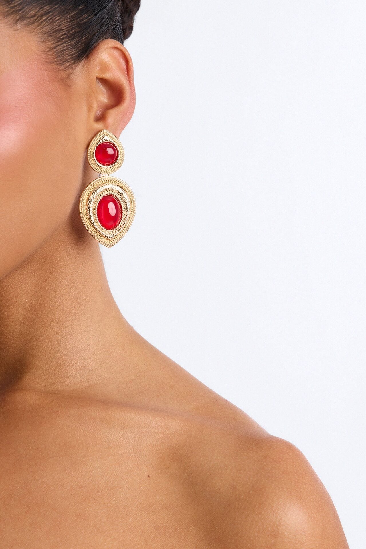 Serenity Drop Earrings - Burgundy/combo image 1