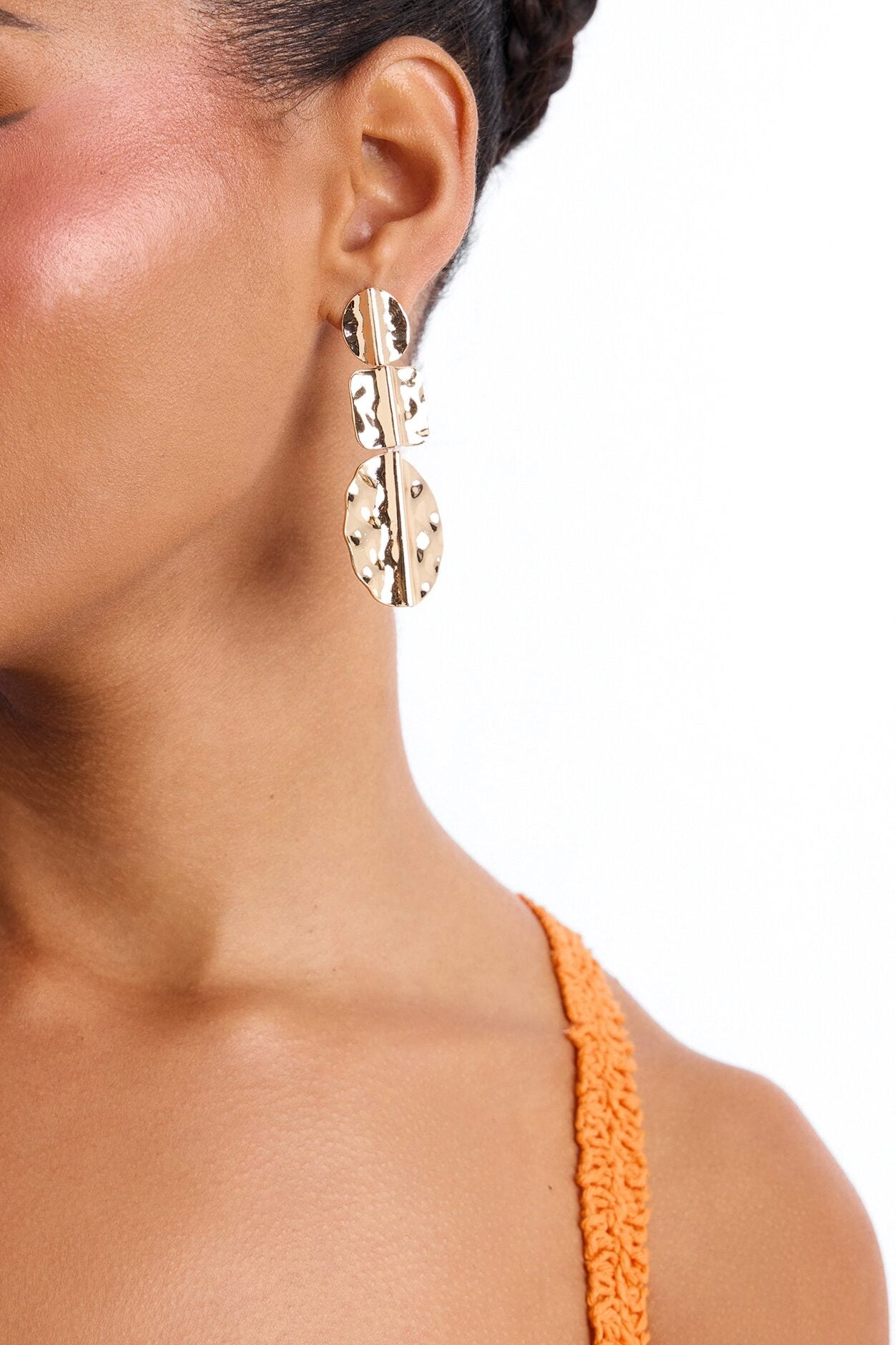 Bali Is Calling Textured Drop Earrings - Gold image 1