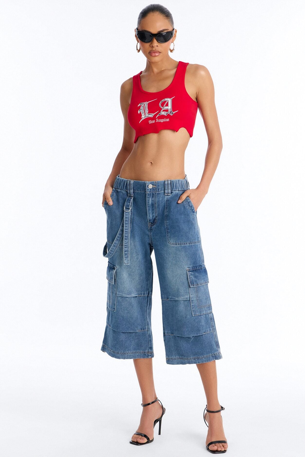 Next Mission Jogger Capri Jeans - Medium Wash image 1