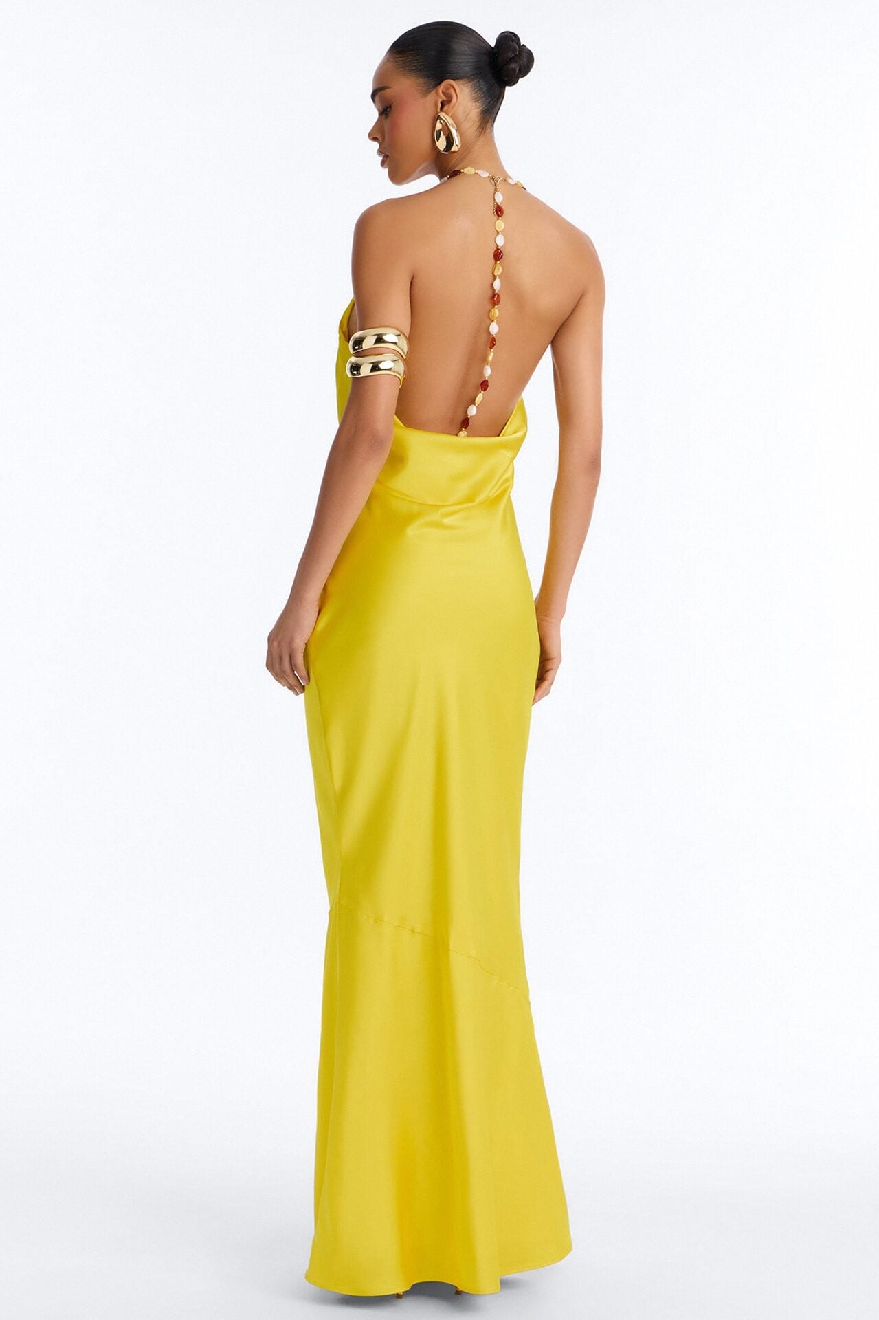Bold Vibes Satin Maxi Dress - Yellow image 1