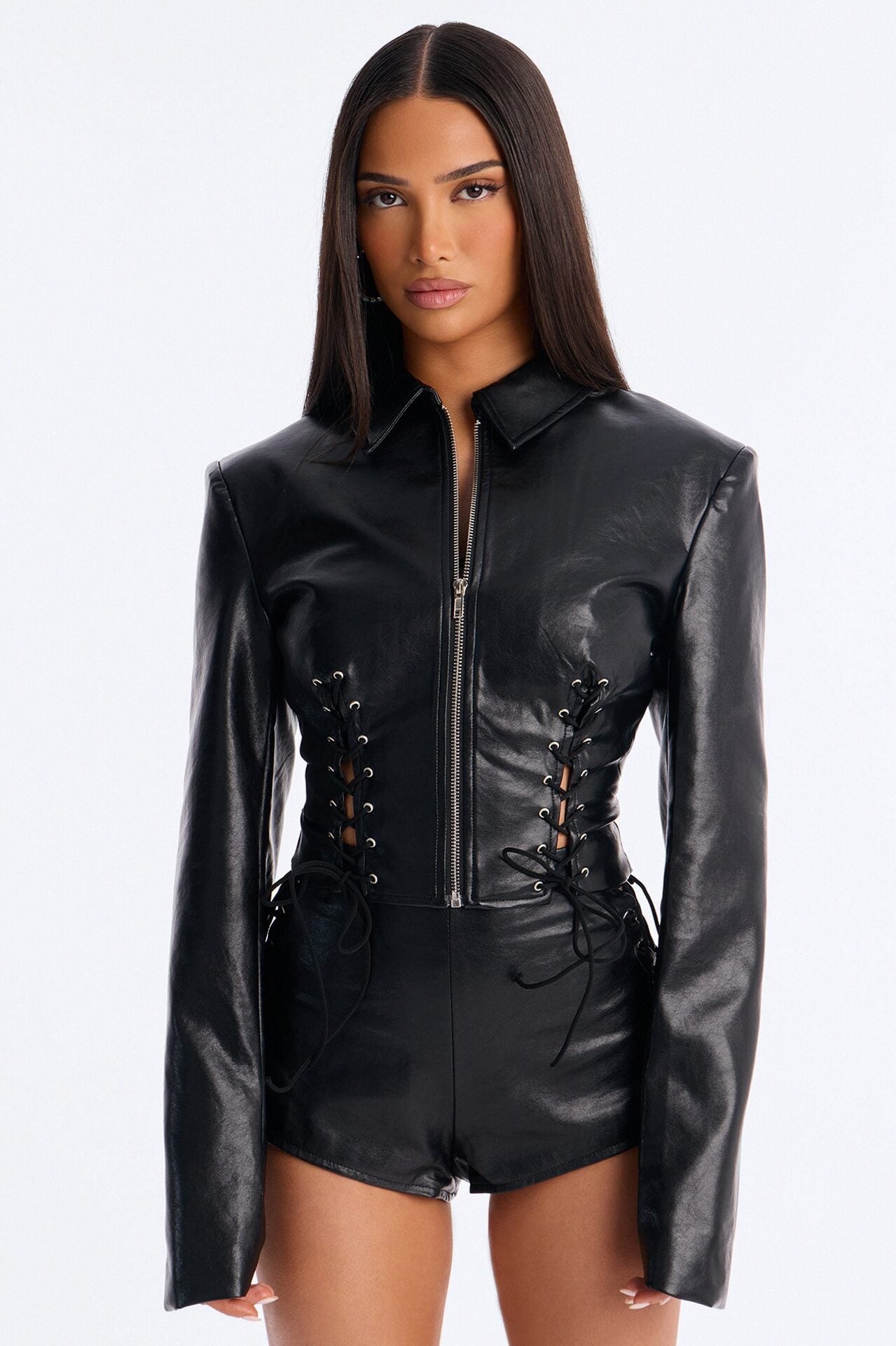 Electric Faux Leather Jacket - Black image 1