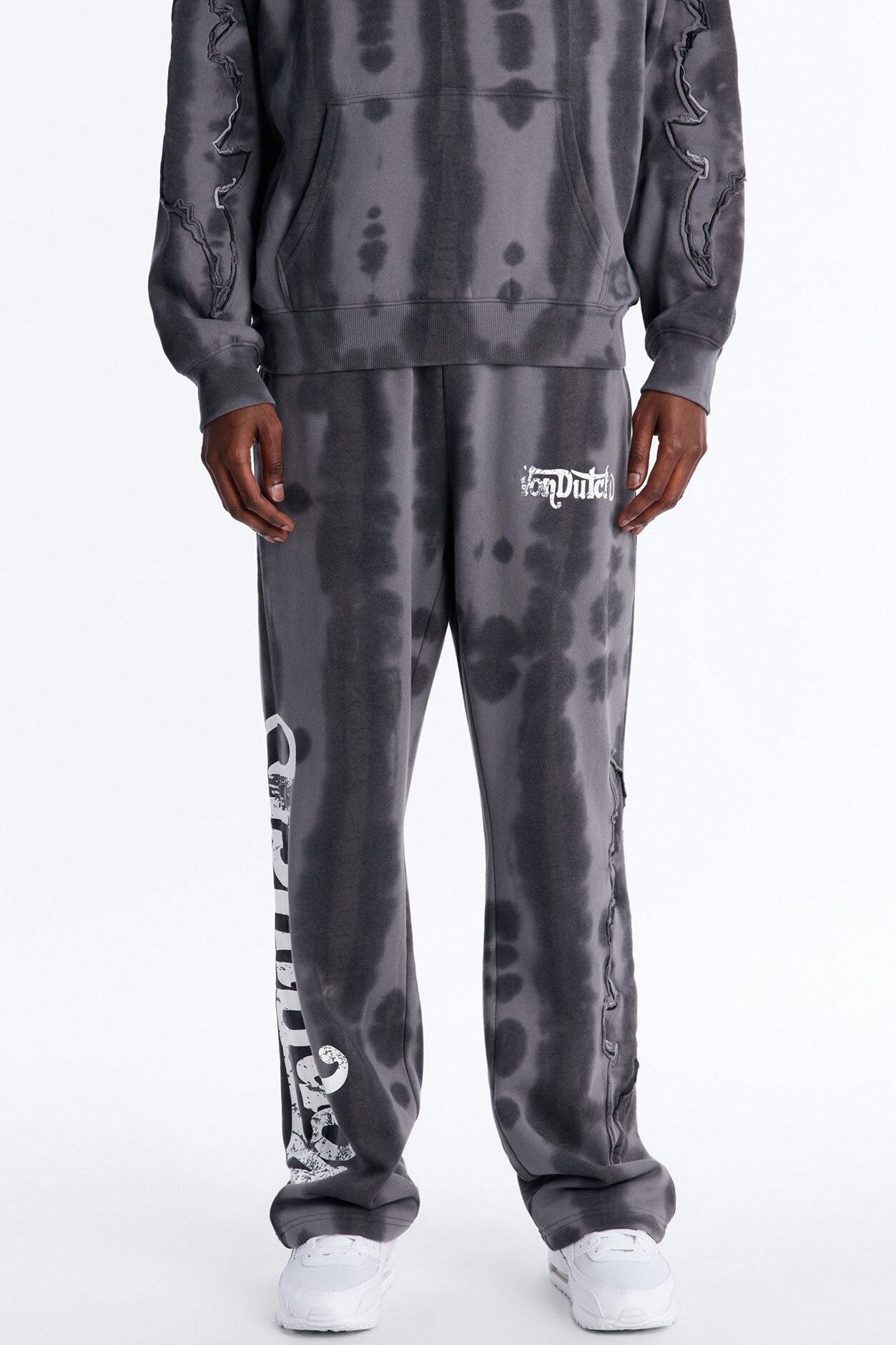 Baggy Von Dutch Outlaw Raw Edge Sweatpants - Charcoal image 1