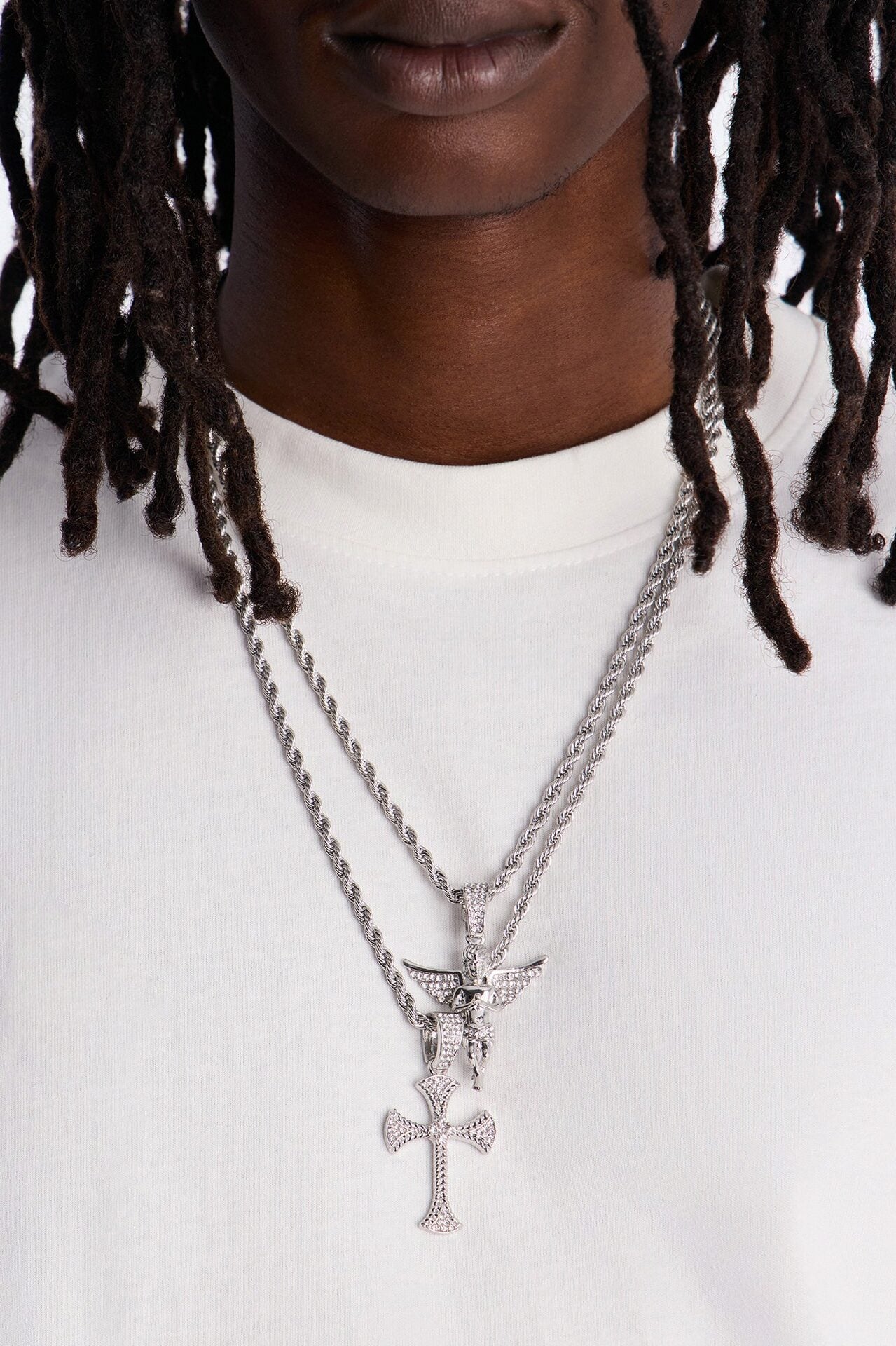 Divine Protector Necklace Set - Silver image 1