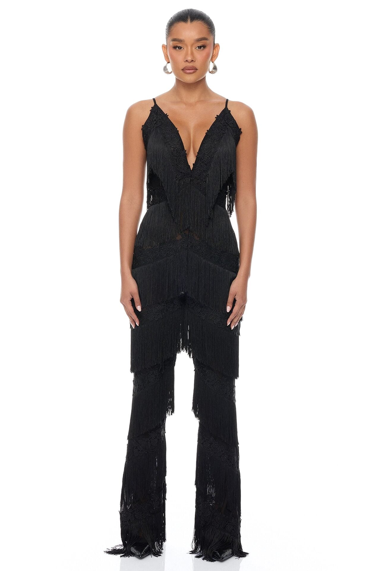 Lillie Fringe Jumpsuit - Black image 1