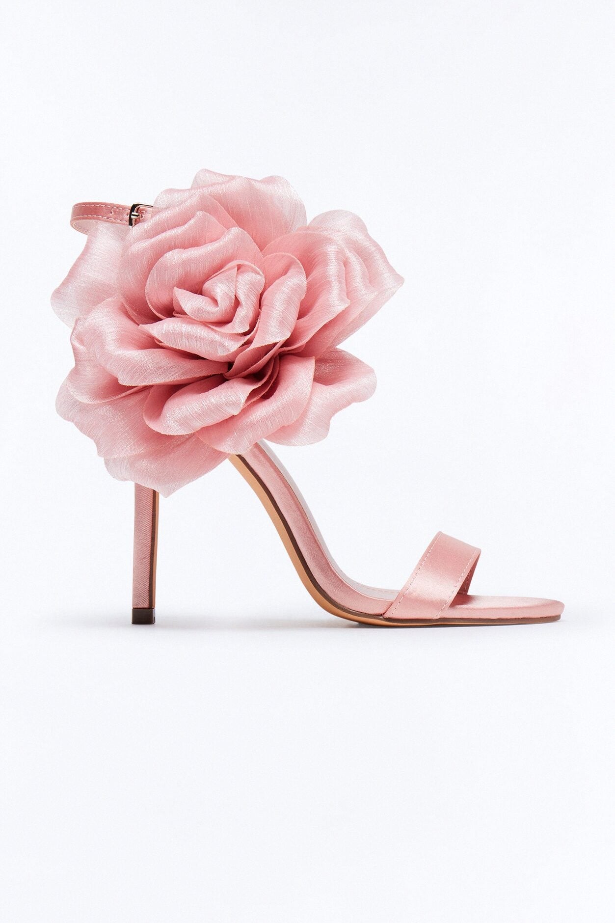 Classy Satin Flower Heels - Blush image 1