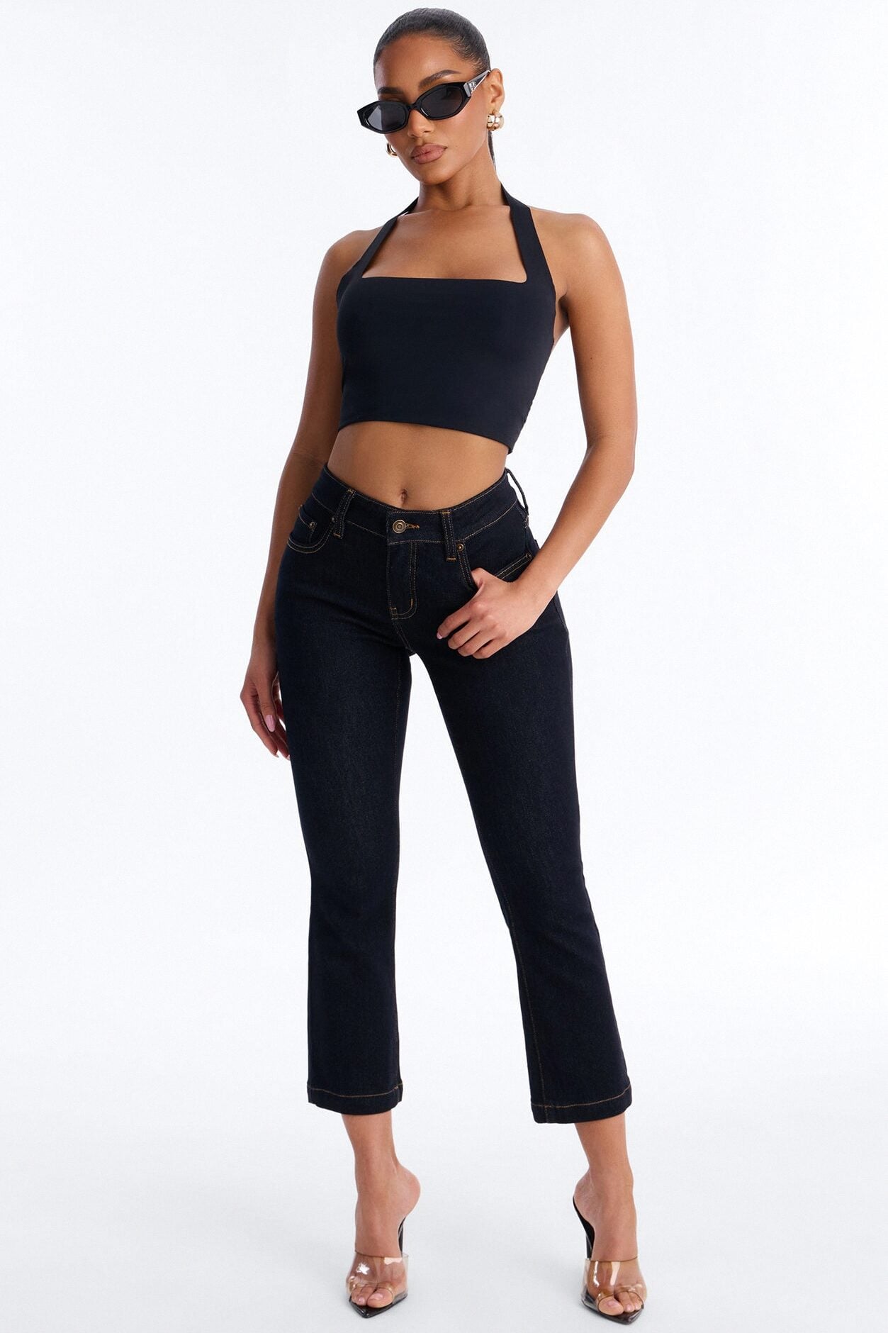 Sweet Escape Stretch Capri Jeans - Dark Wash image 1
