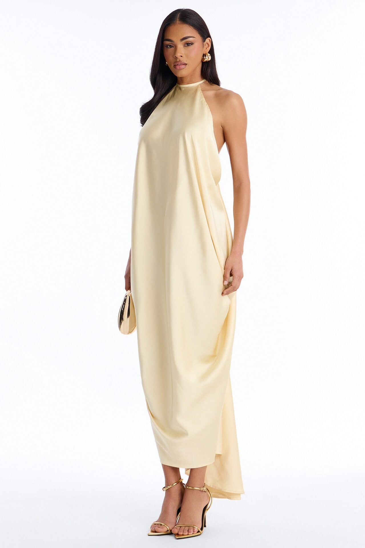 Elisa Draped Maxi Dress - Butter Yellow image 1