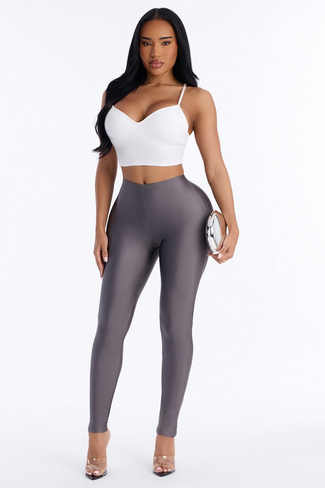 Tricot Low Rise Clean Waistband Legging - Charcoal image 1