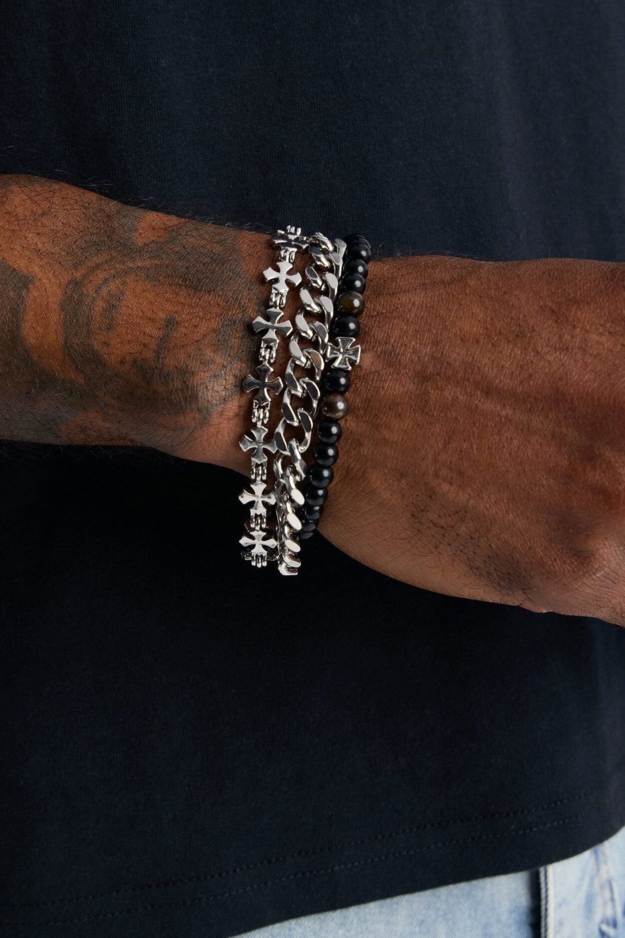 Crossfire Trinity Armor Bracelet Set - Silver image 1