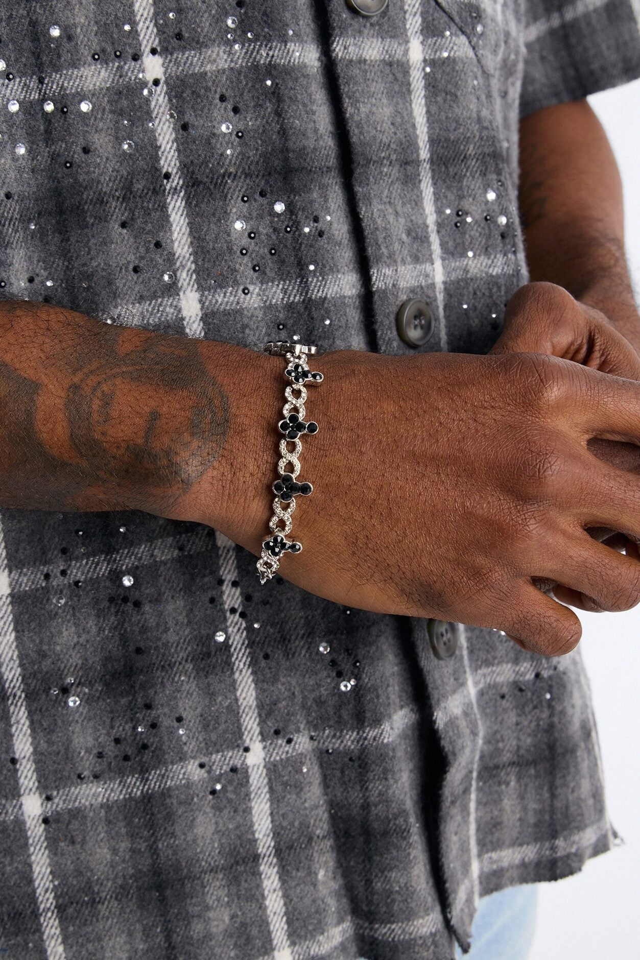 Eternal Midnight Cross Bracelet - Silver image 1