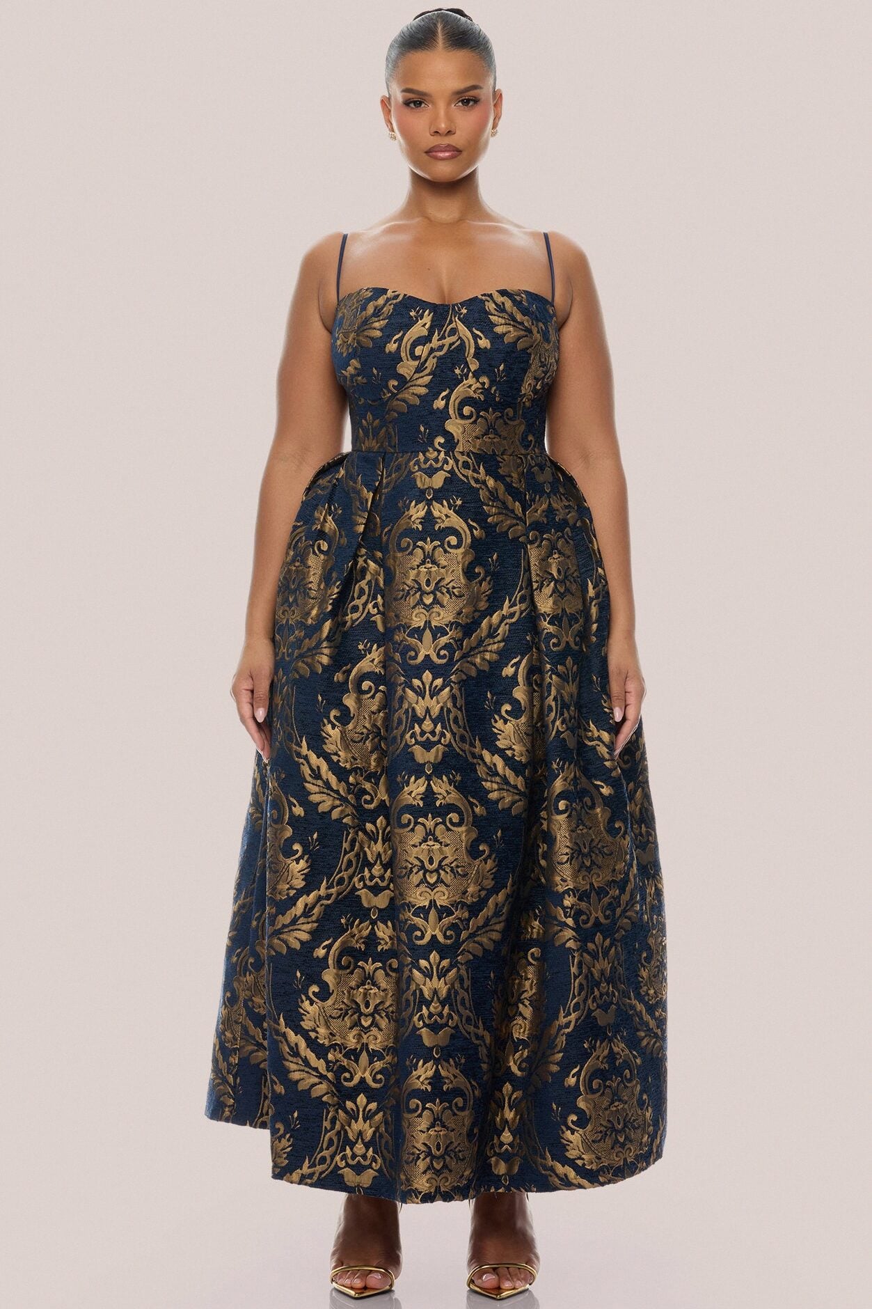 Vanya Jacquard Maxi Dress - Navy/combo image 1