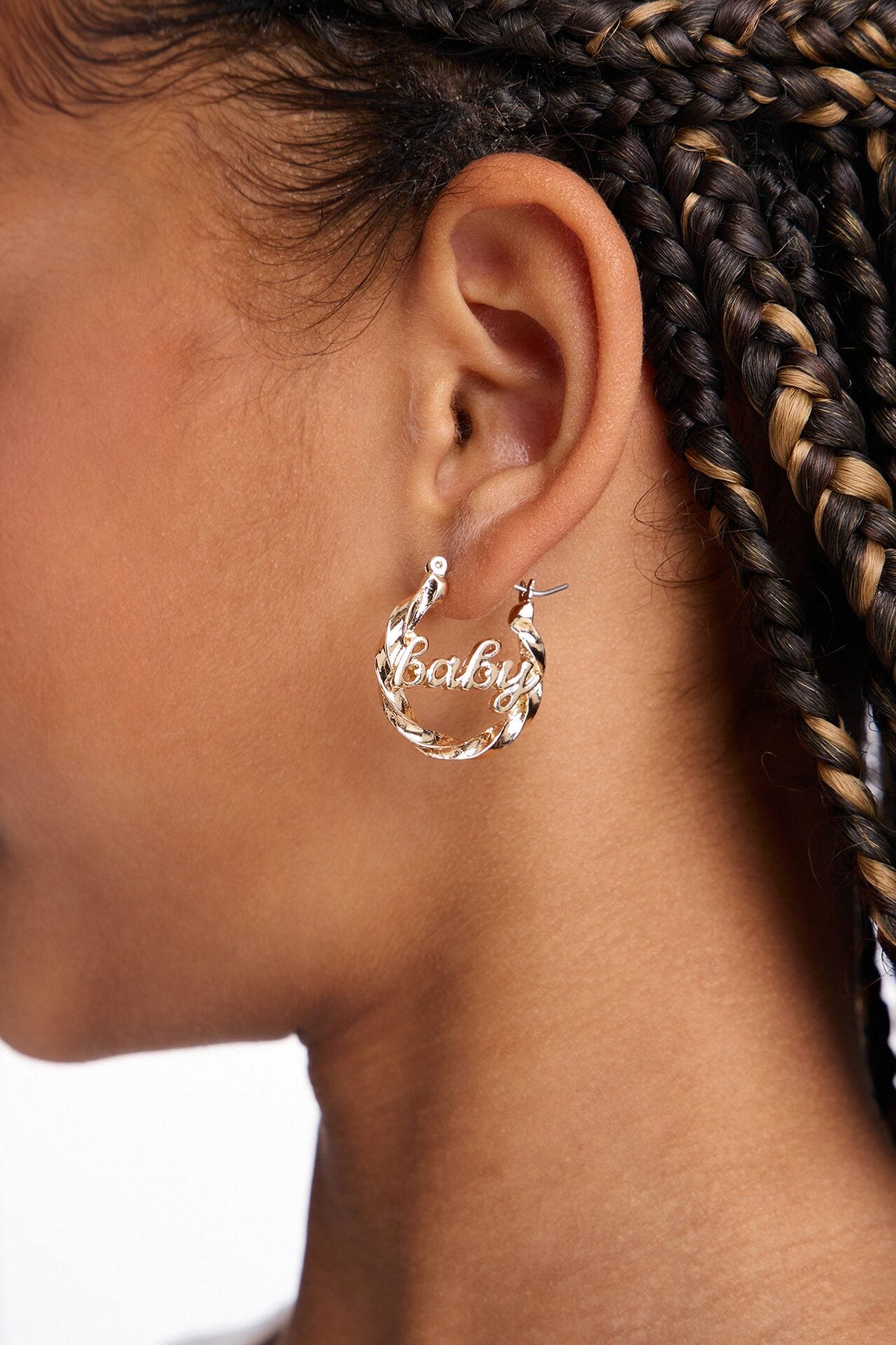 Mini Baby Girl Hoop Earrings - Gold image 1