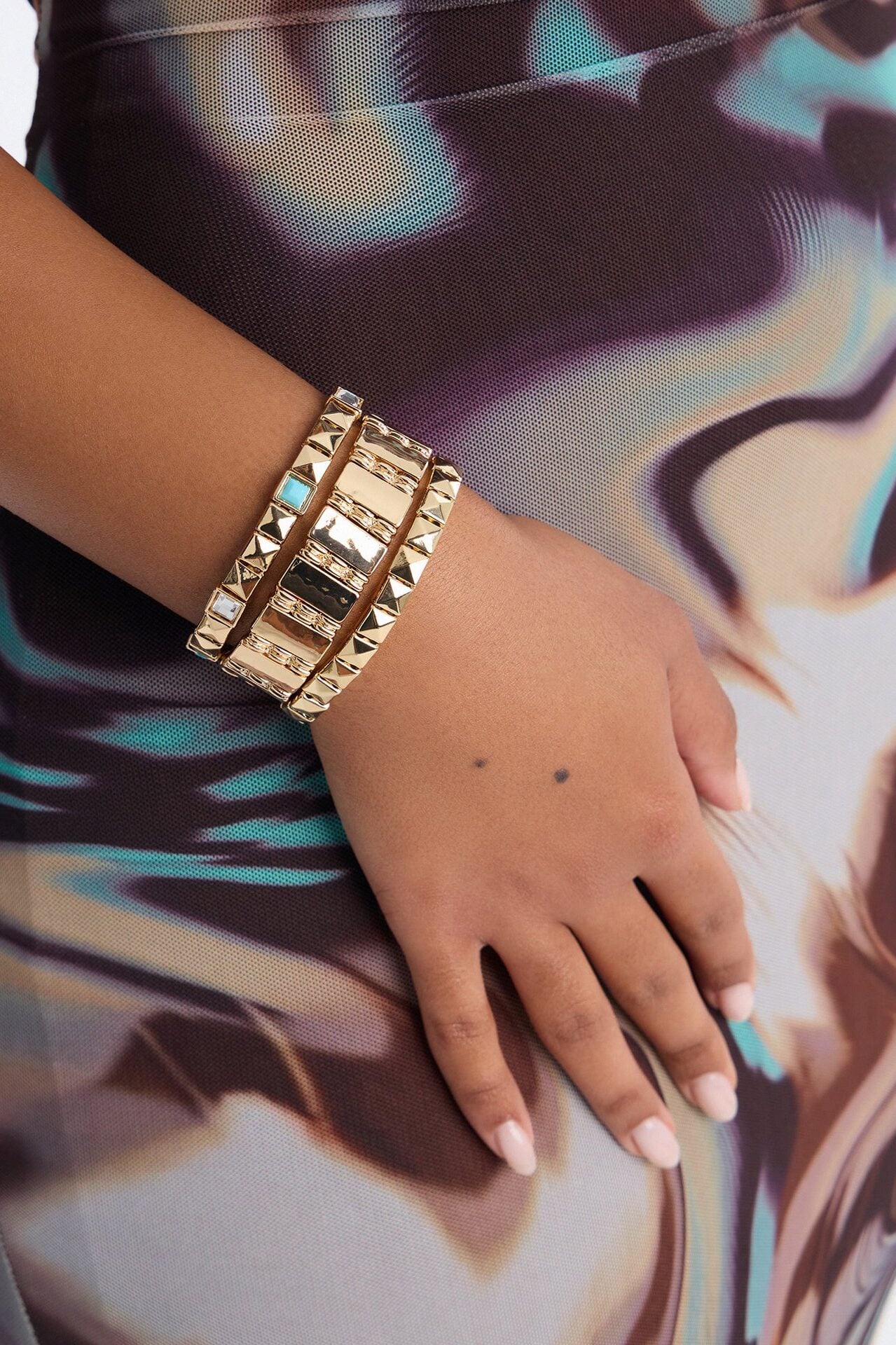 What A Stretch 3 Piece Bracelet Set - Gold image 1
