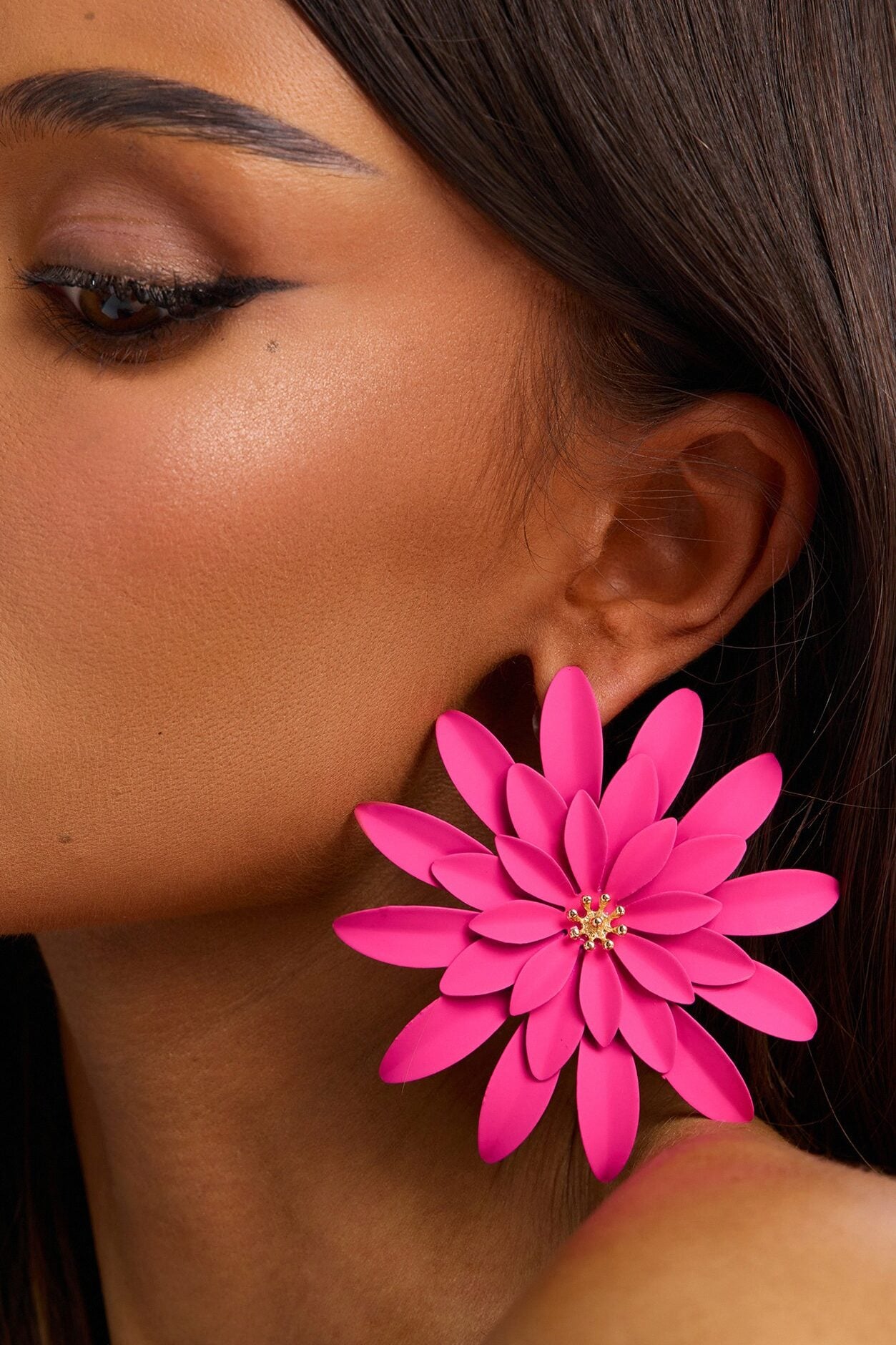 She Is The Moment Floral Earrings - Pink image 1