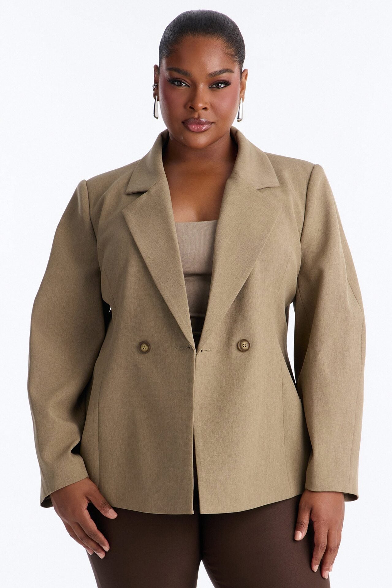 The Hills Oversized Barrel Sleeve Blazer - Caffe image 1