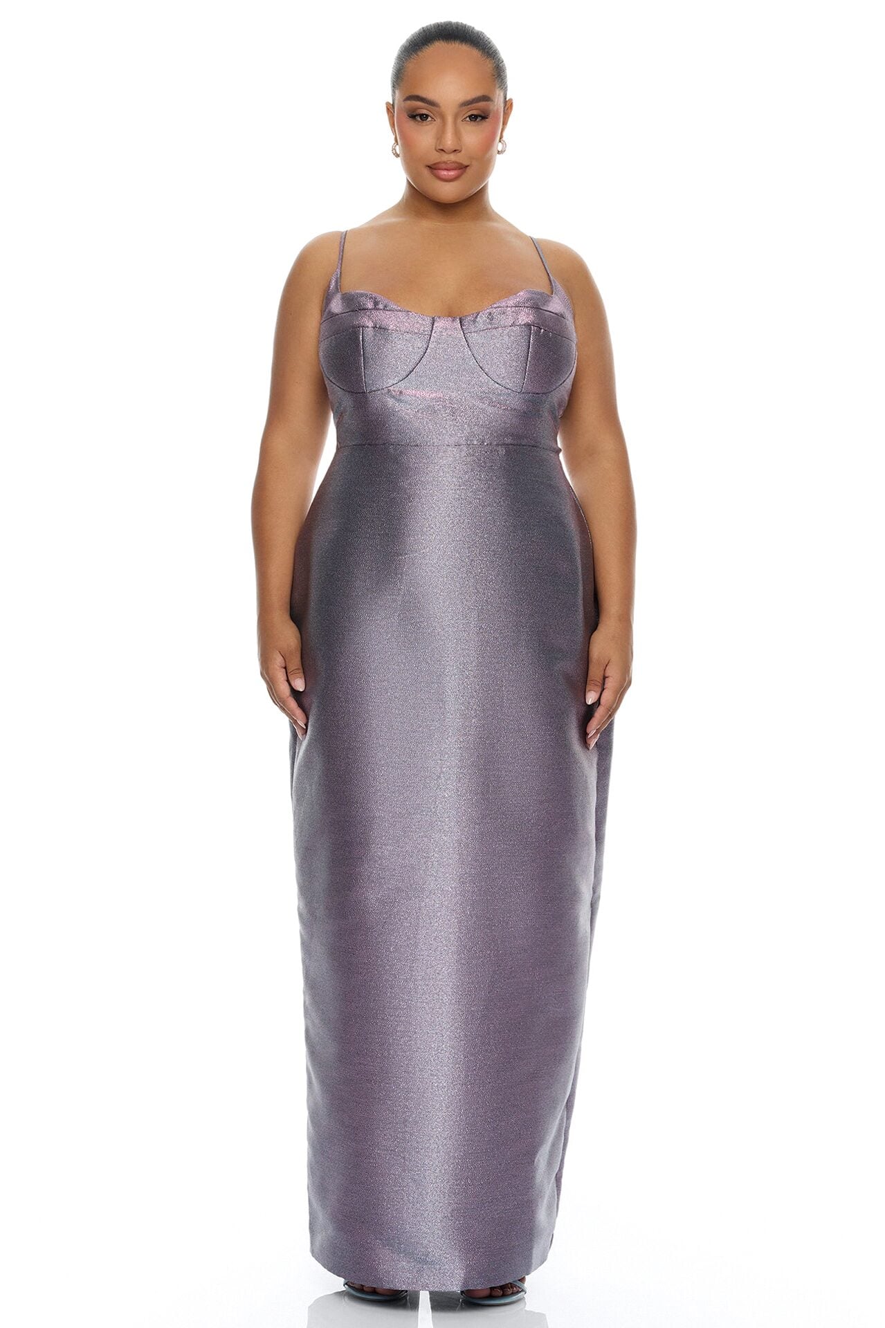 Cosmic Dream Metallic Maxi Dress - Blue/combo image 1