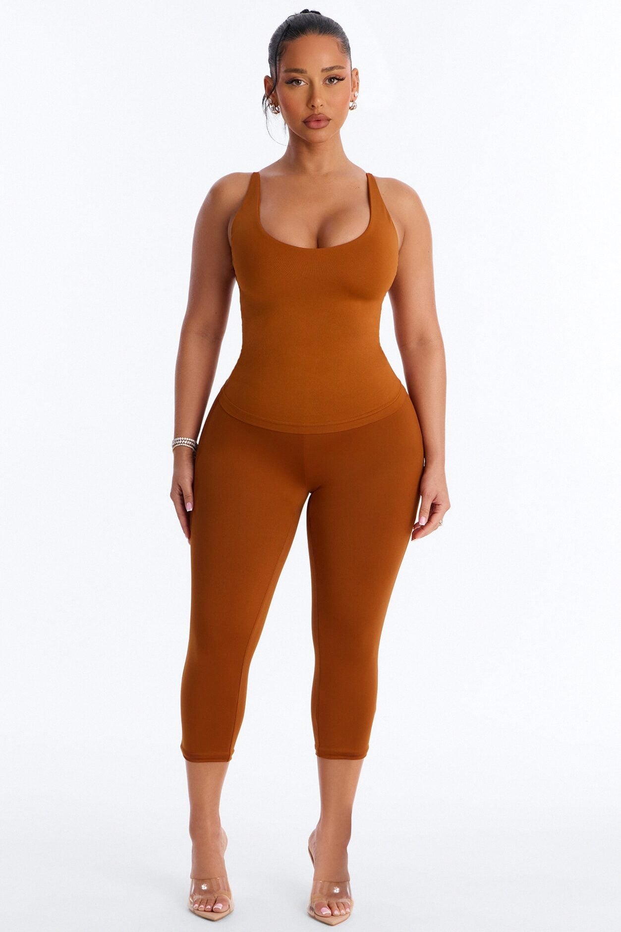 Contour Double Lined Capri Pant - Copper image 1