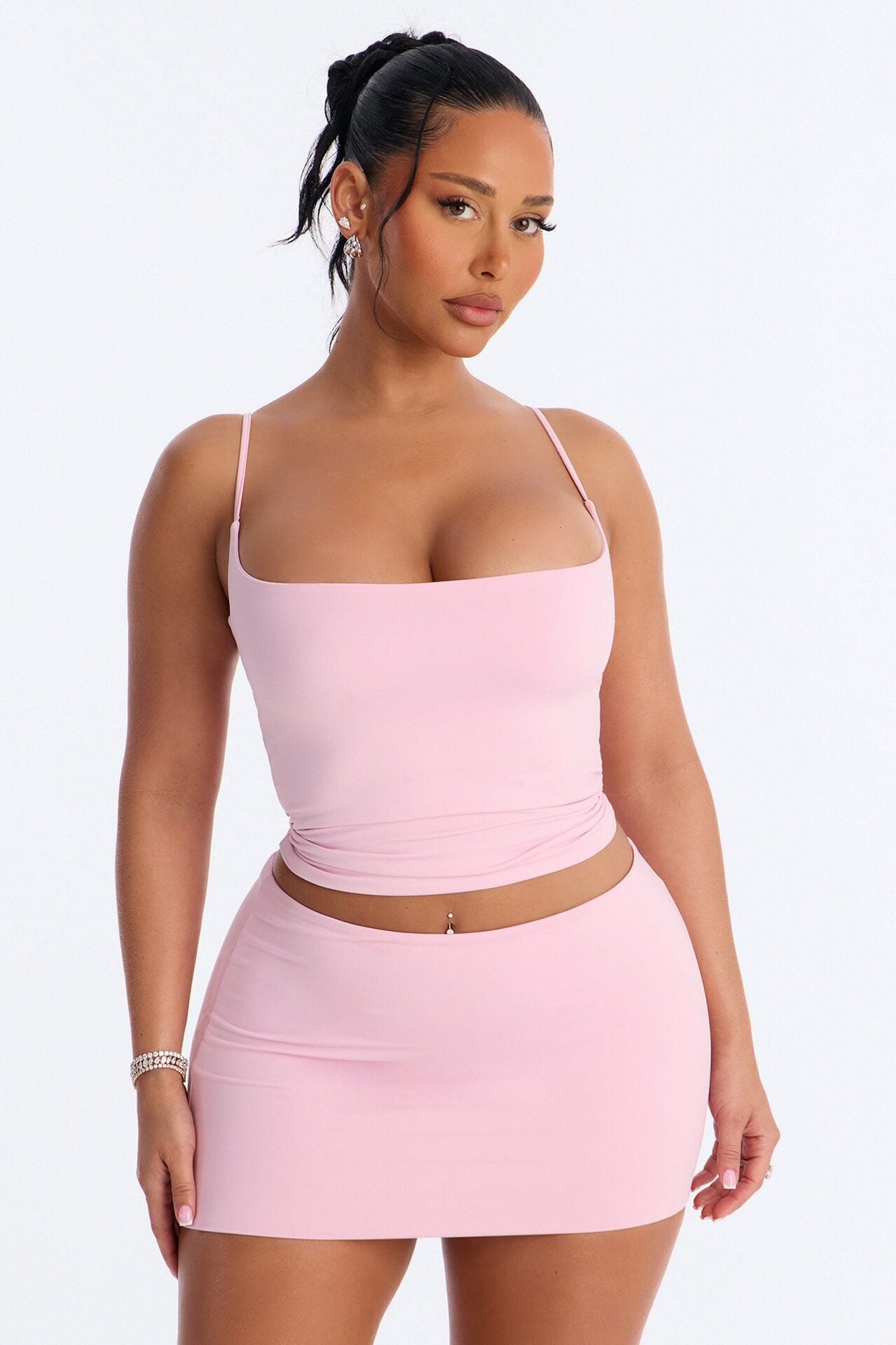 Contour Double Lined Cami Top - Light Pink image 1