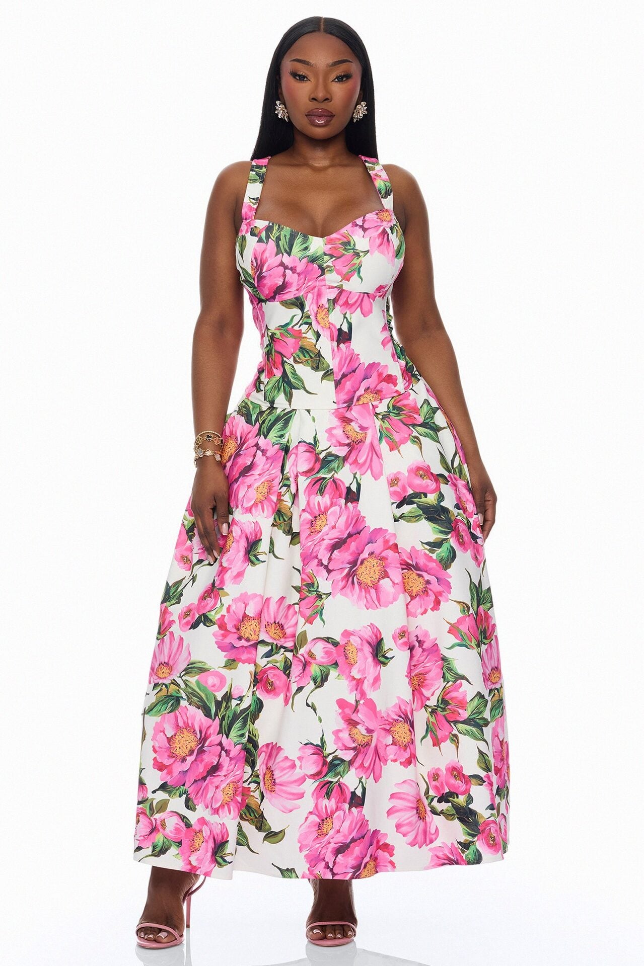 Meadow Muse Corset Skirt Set - Pink/combo image 1