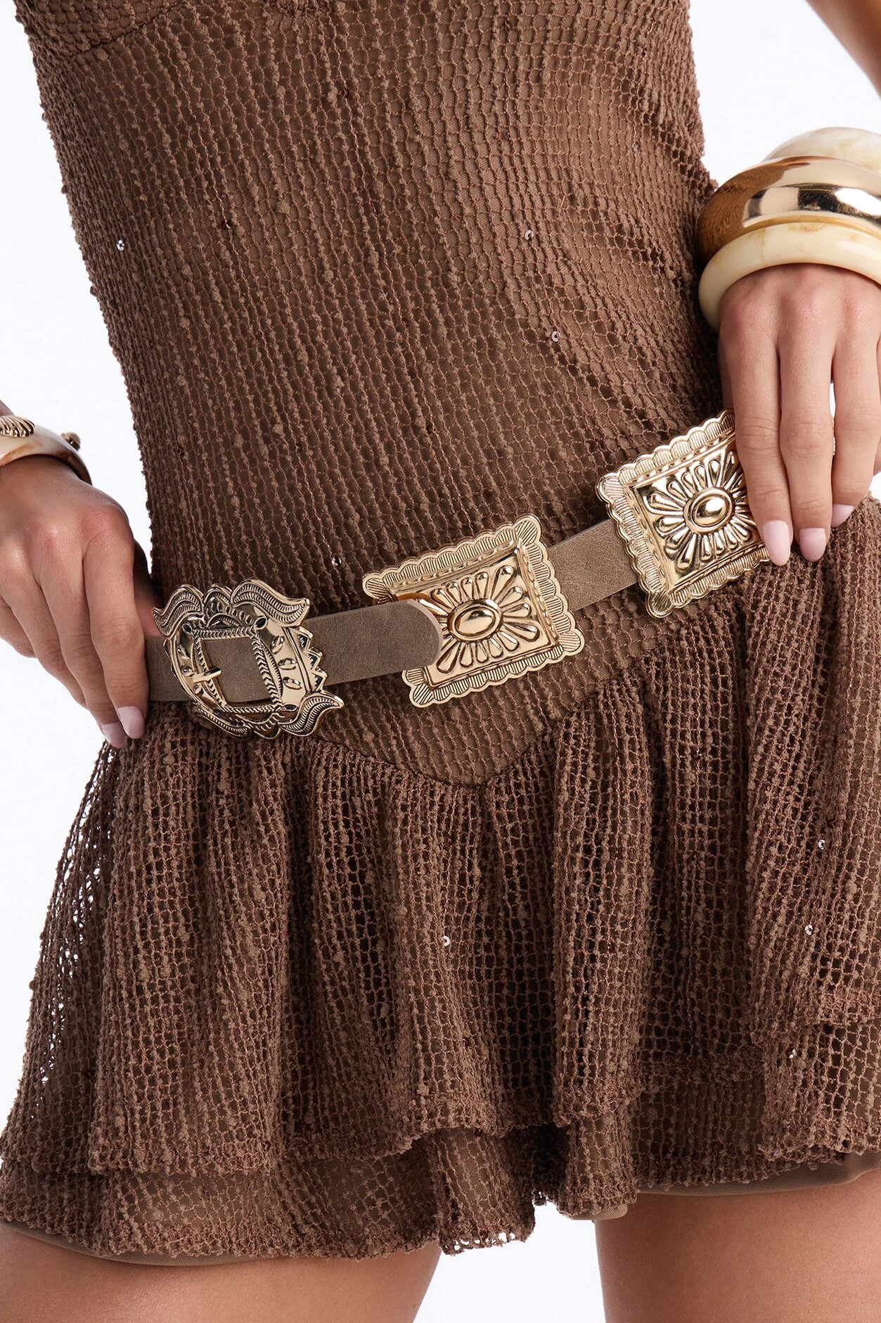 Unbreakable Hardware Wide Belt - Taupe image 1