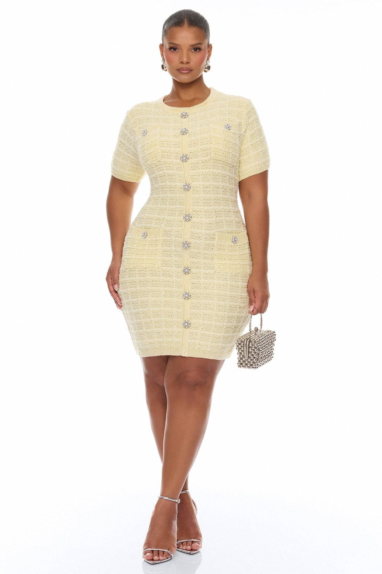 Sadie Sweater Mini Dress - Butter Yellow image 1