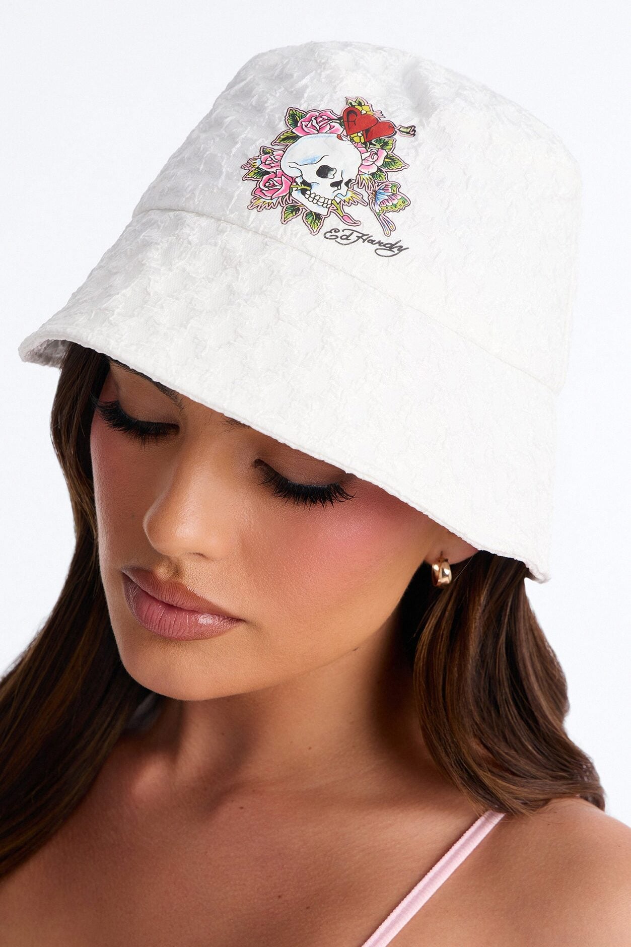Not Today Ed Hardy Bucket Hat - Ivory/combo image 1