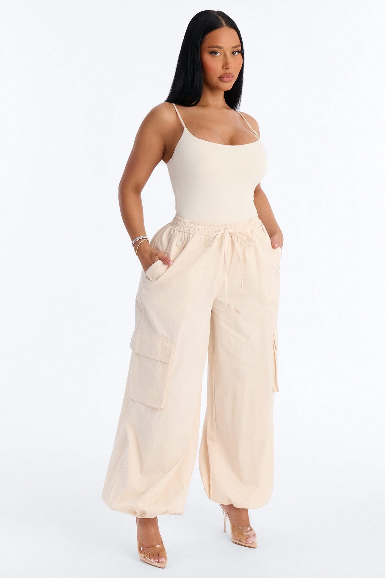 Off Duty Twill Cargo Jogger Pant 31″ - Cream image 1