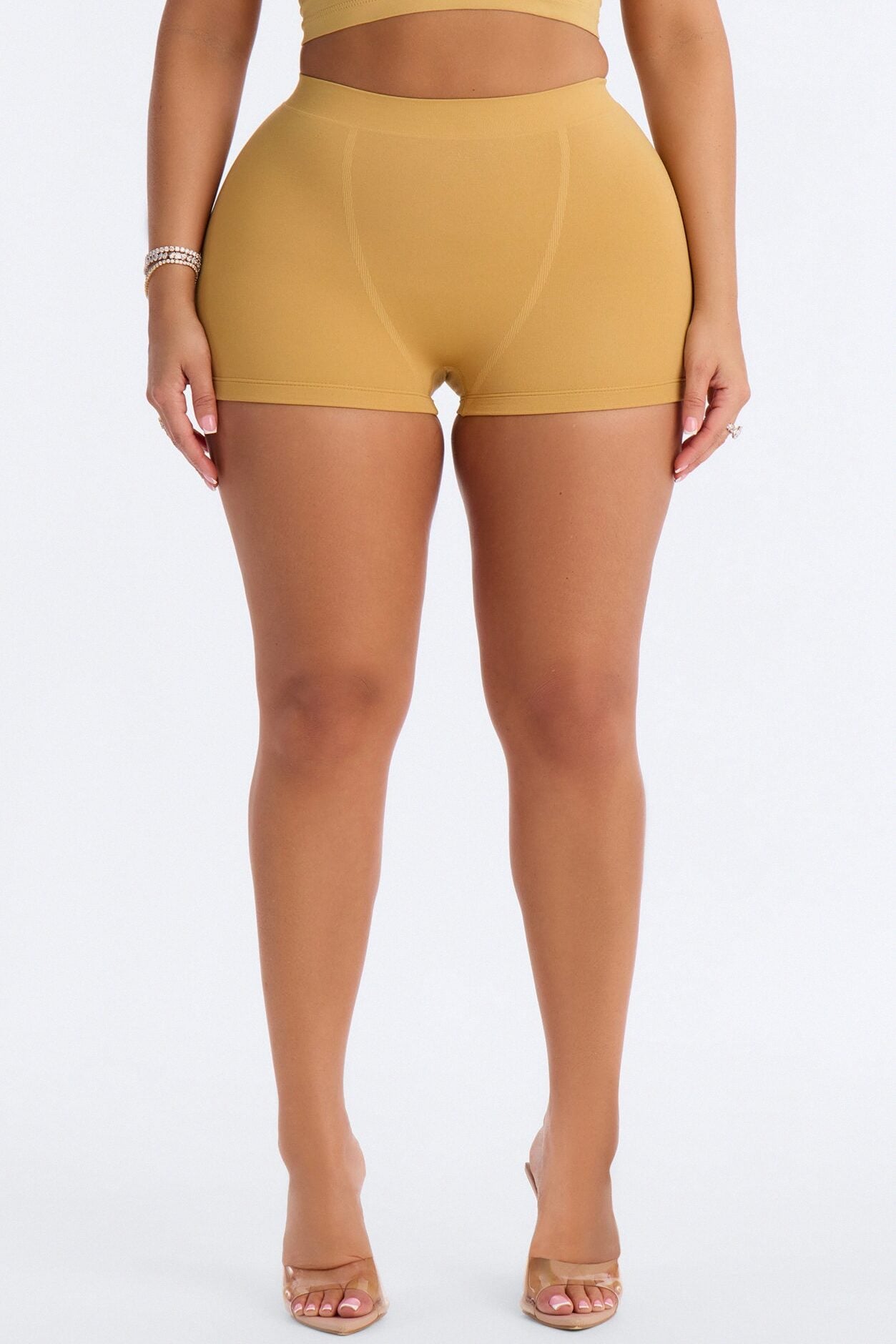 Seamless Smooth Double Lined Micro Hot Short - Honey image 1
