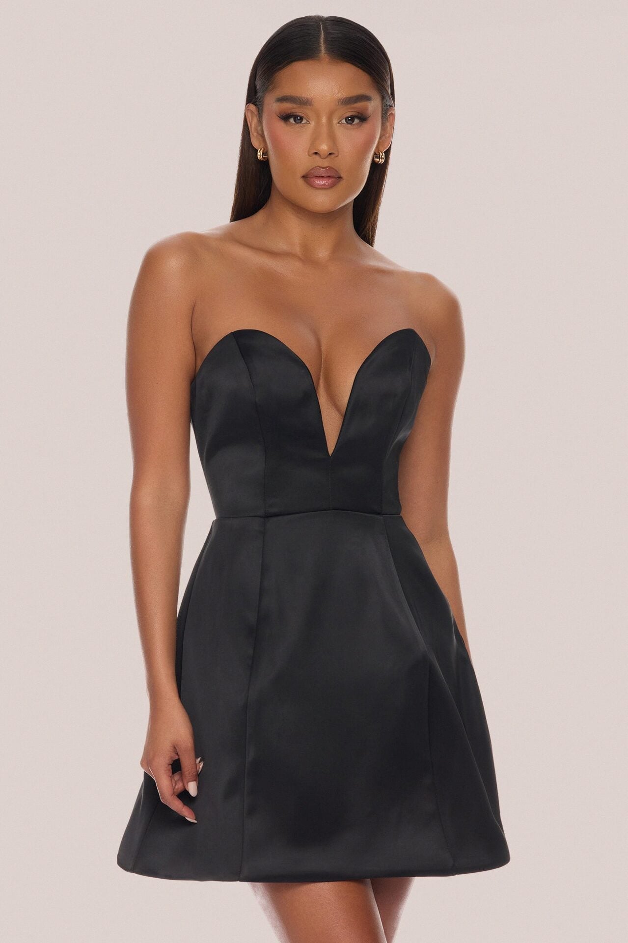 Saydee A Line Mini Dress - Black image 1