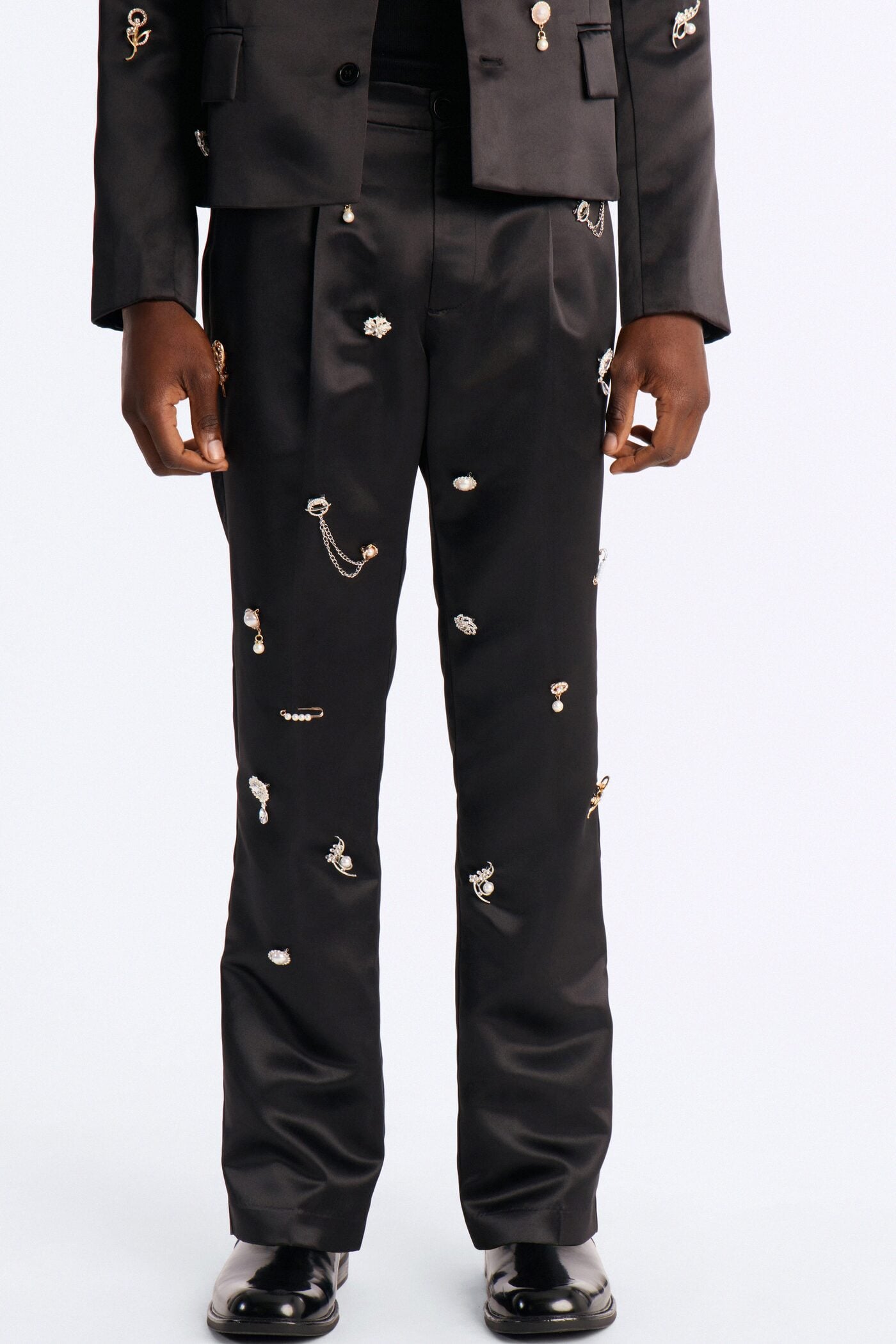 Regal All Over Brooch Relaxed Trouser - Black image 1