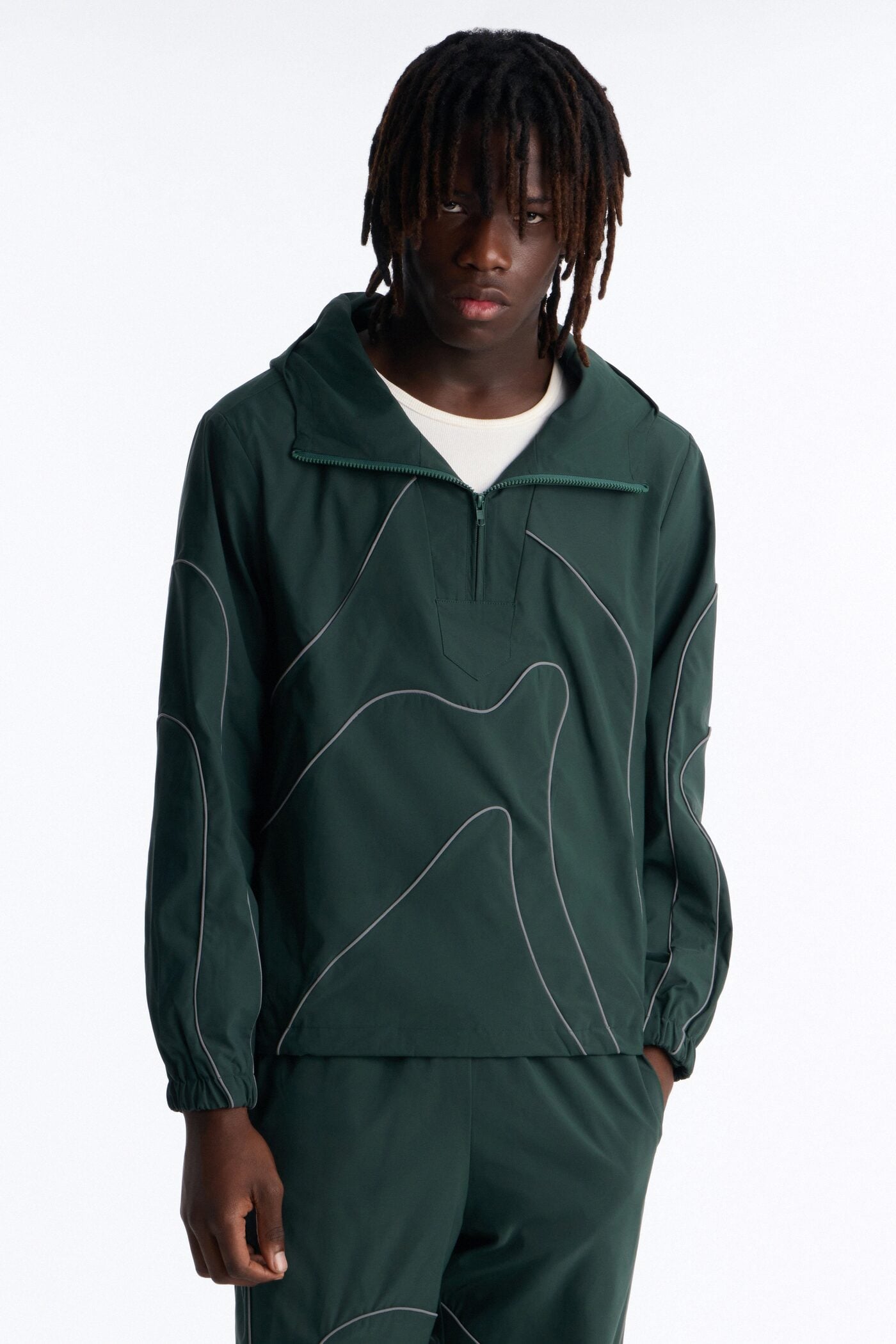 Futuristic Mode Track Jacket - Hunter Green image 1