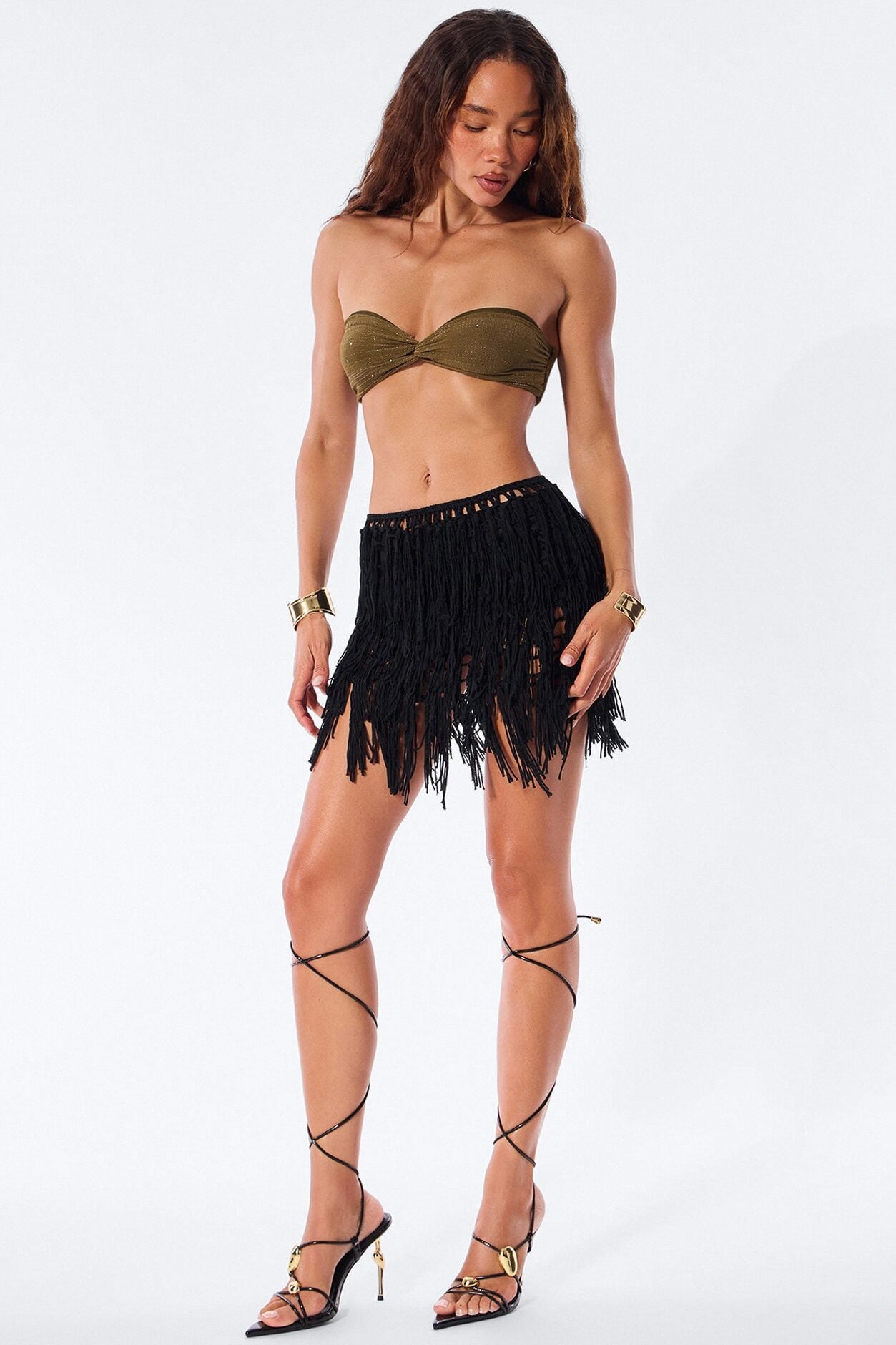 Desert Goddess Crochet Mini Skirt - Black image 1