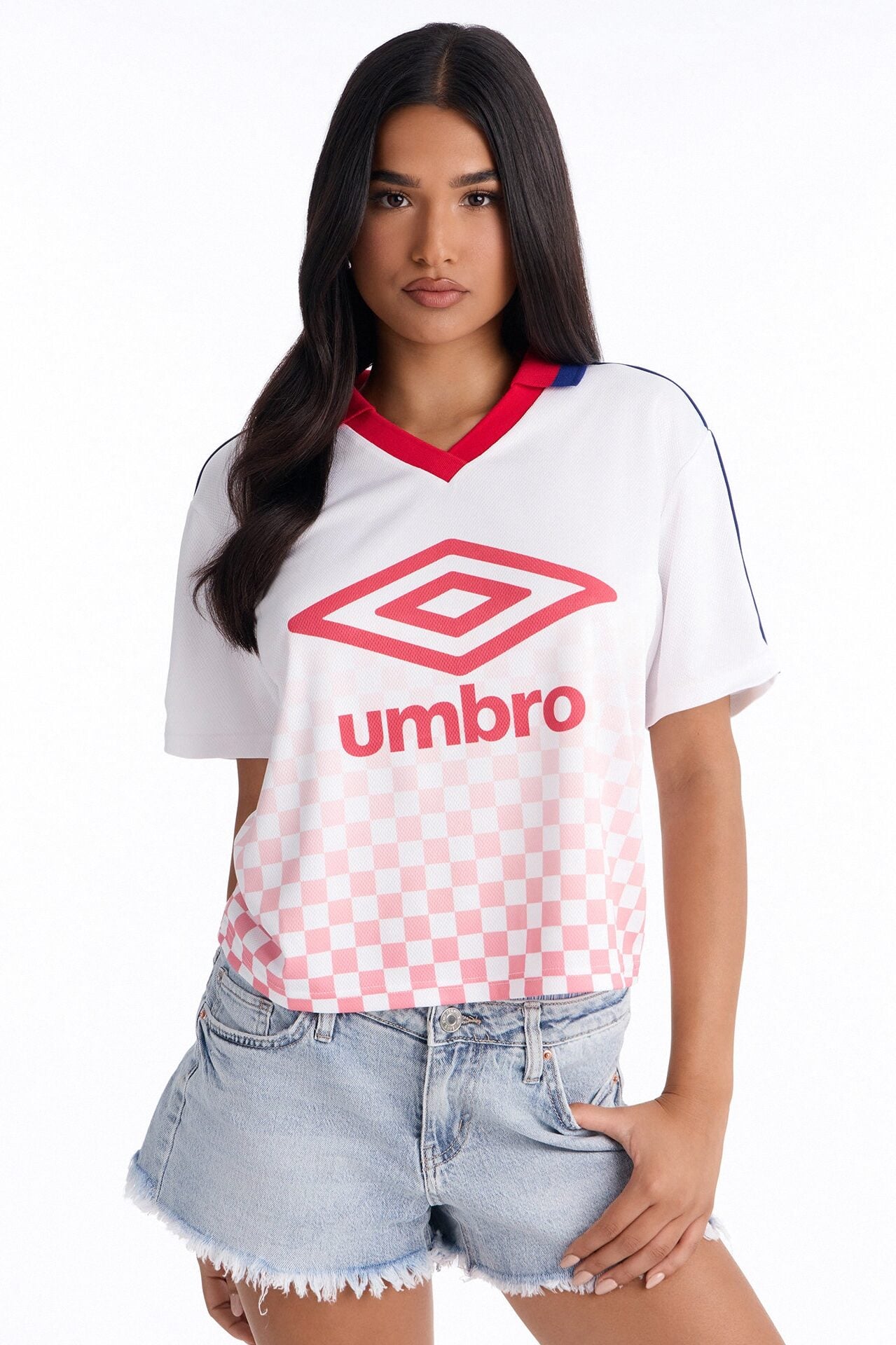 Umbro Checkered Soccer Jersey - White image 1