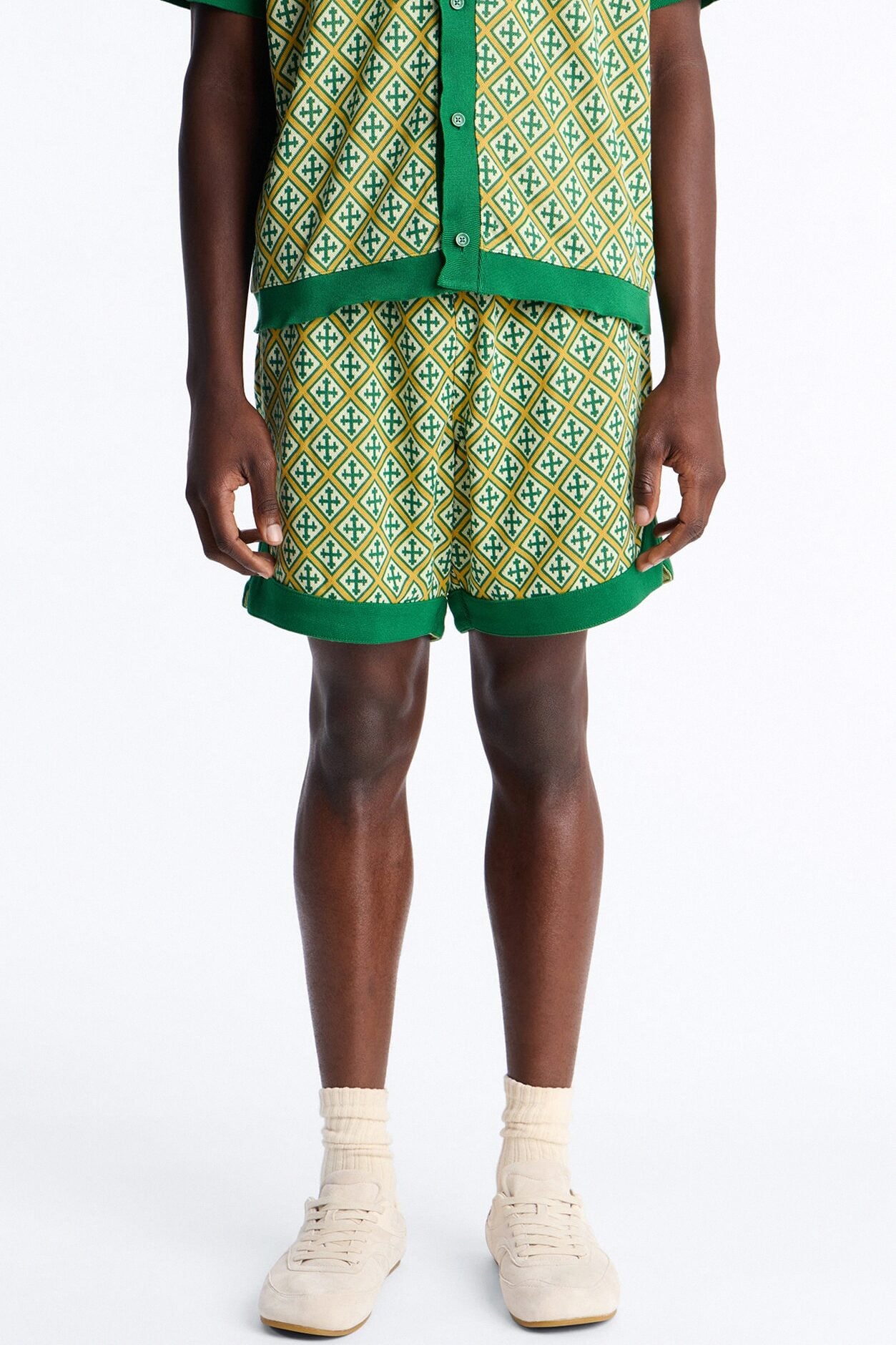 Relaxed Tunis Medina Jacquard Short - Green image 1