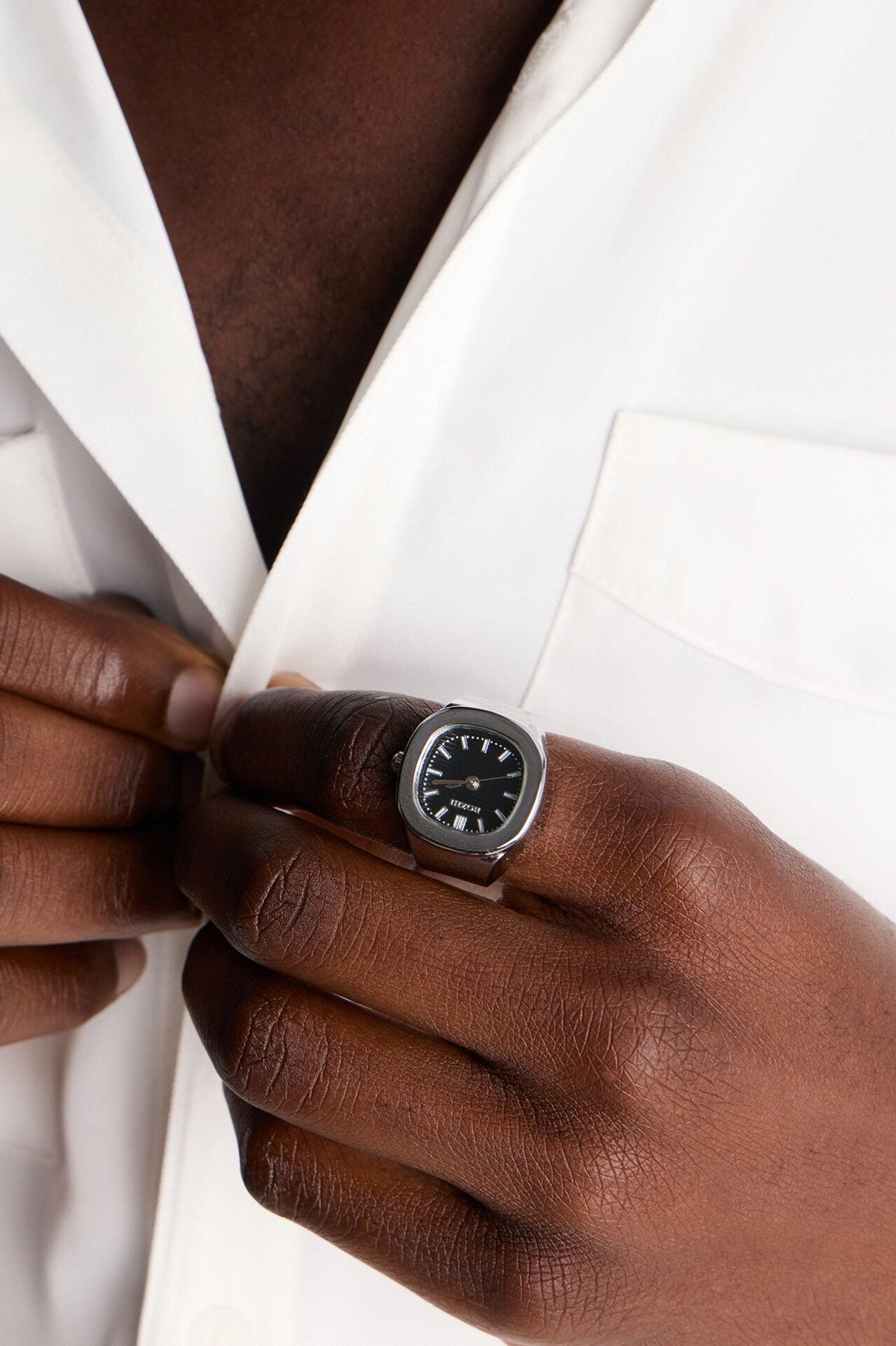 Round The Time Functional Watch Dial Ring - Silver image 1