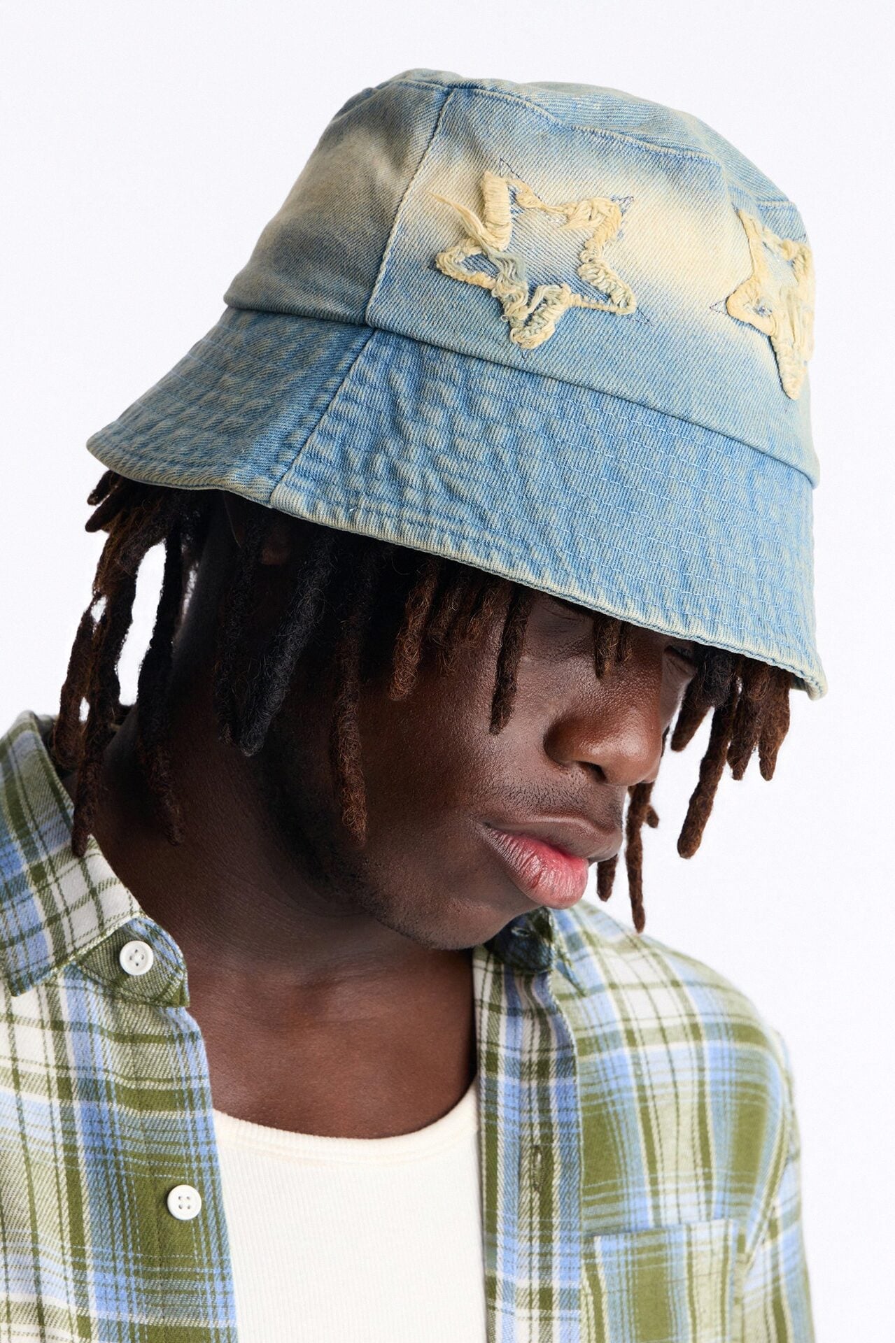 Cosmo Distress Denim Bucket Hat - Denim image 1