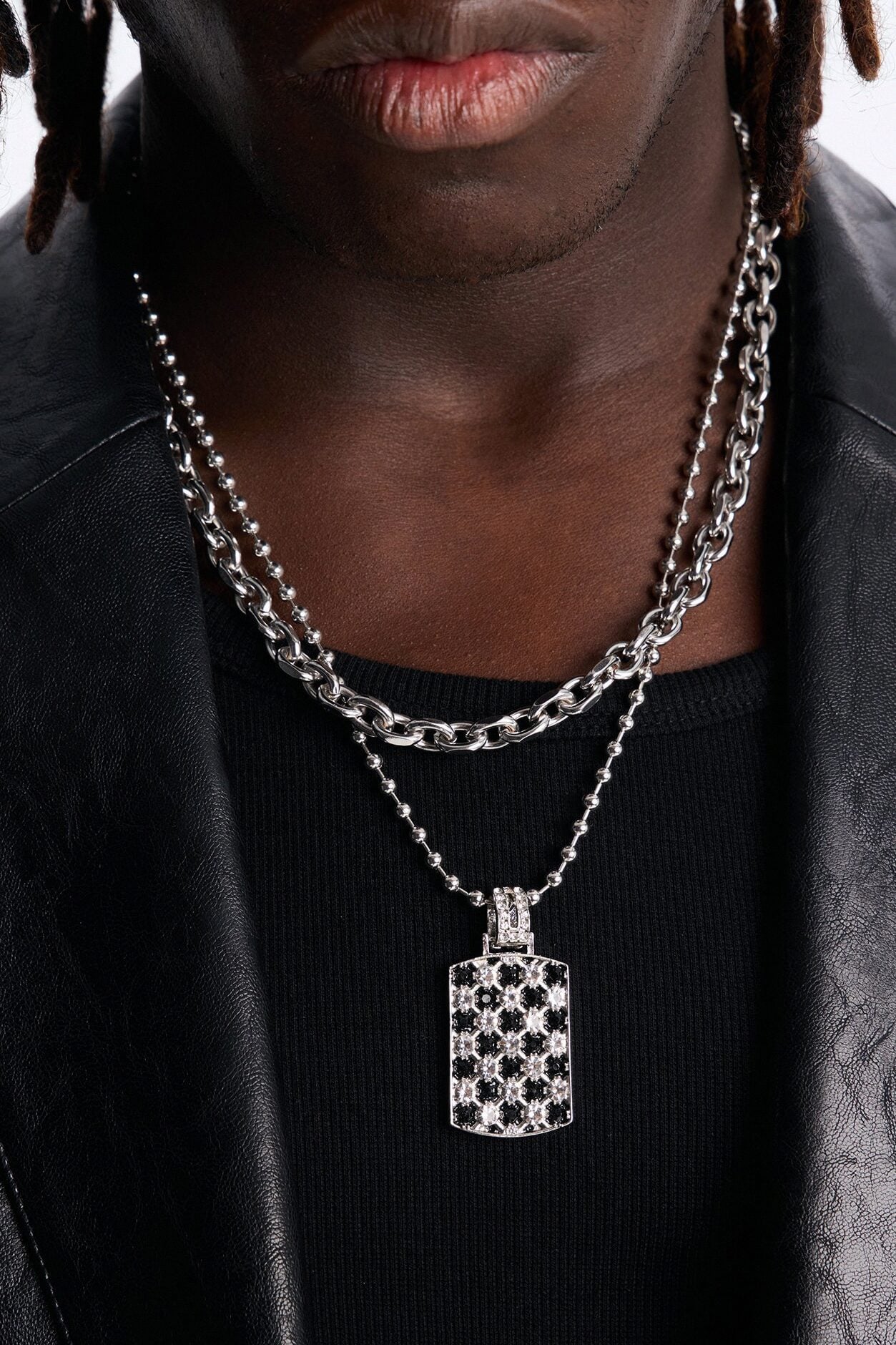 Blackout Bloom Link Chain Necklace Set - Silver image 1