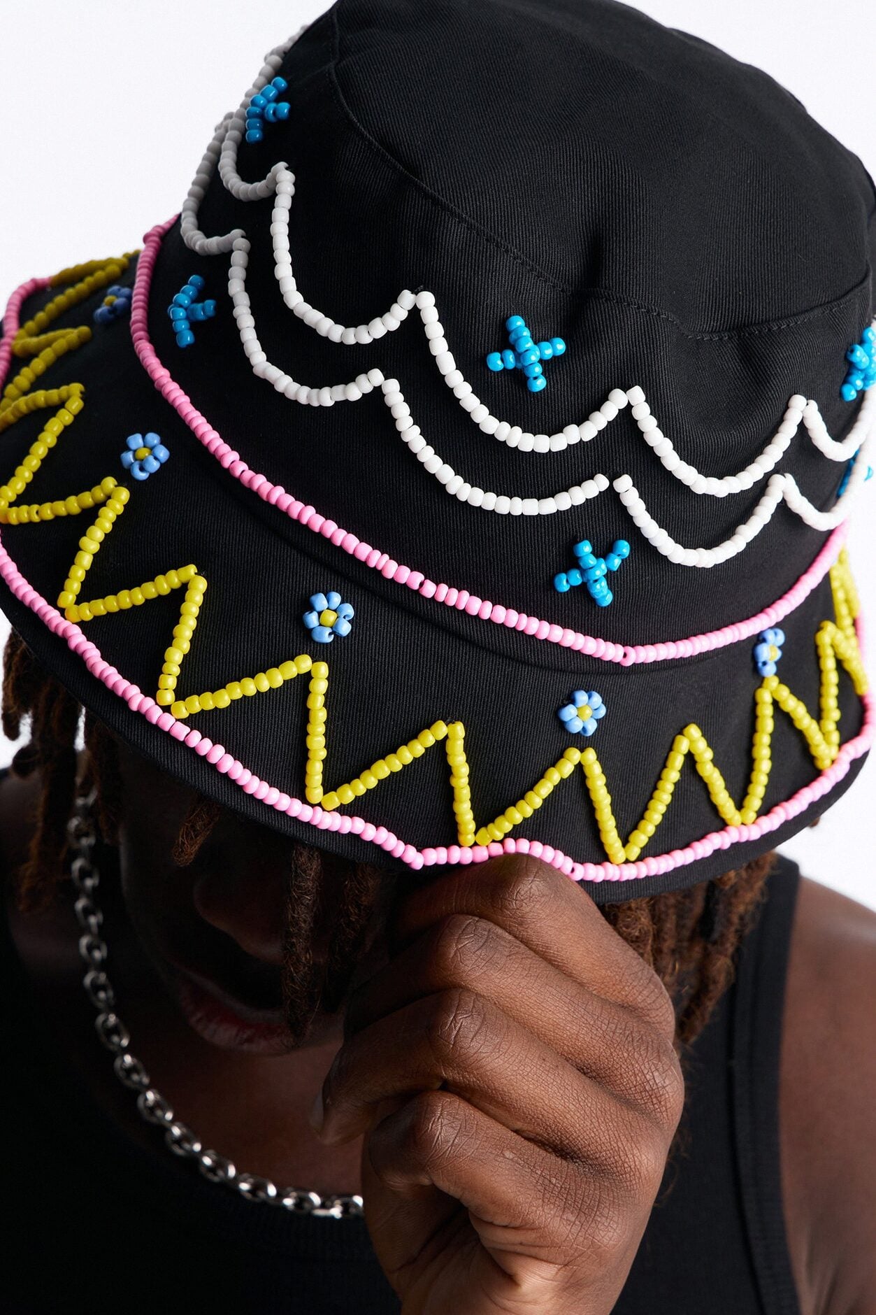 West Coast Beaded Bucket Hat - Black image 1