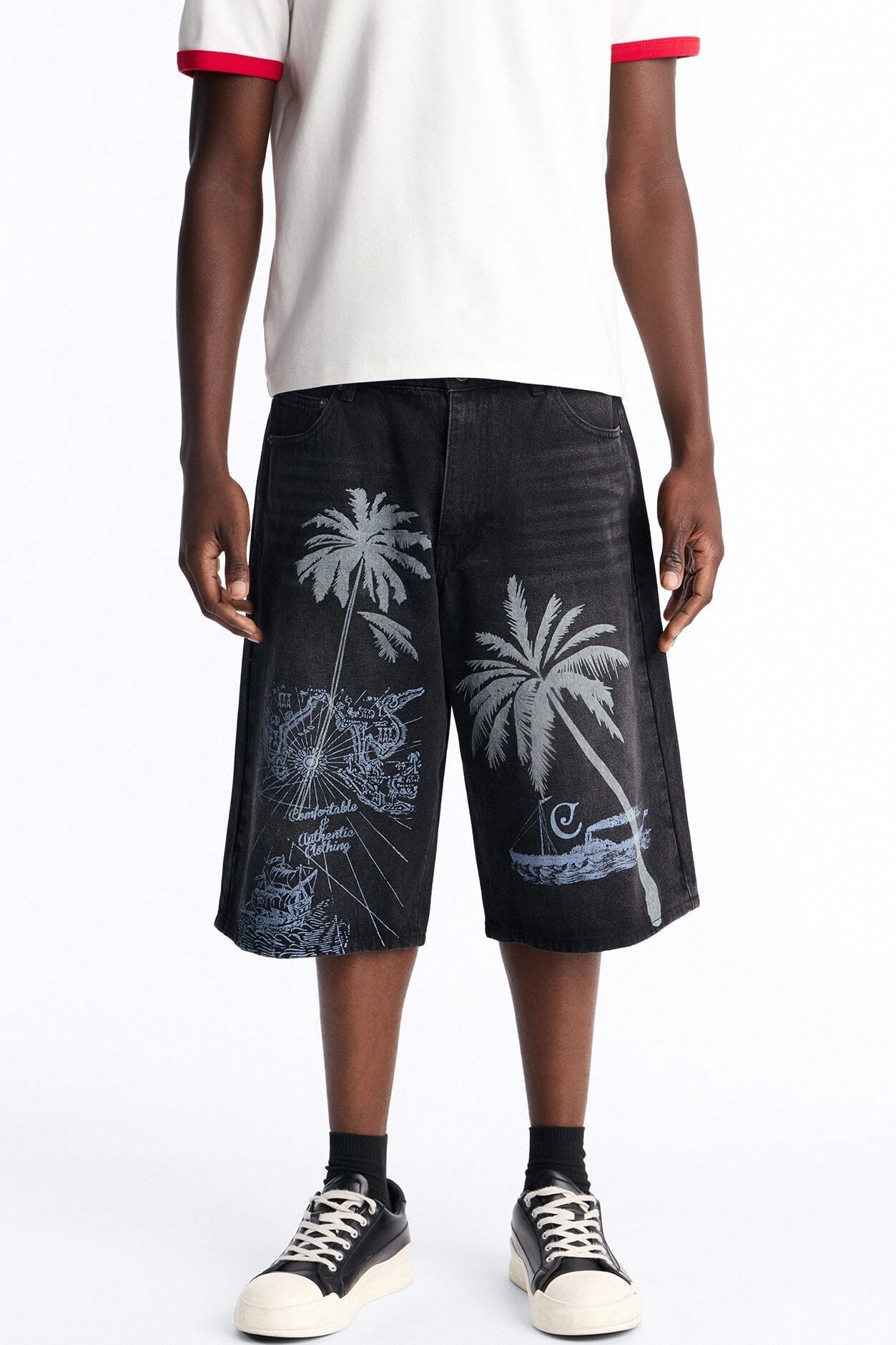 Baggy Palm Breeze Denim Short - Black Wash image 1