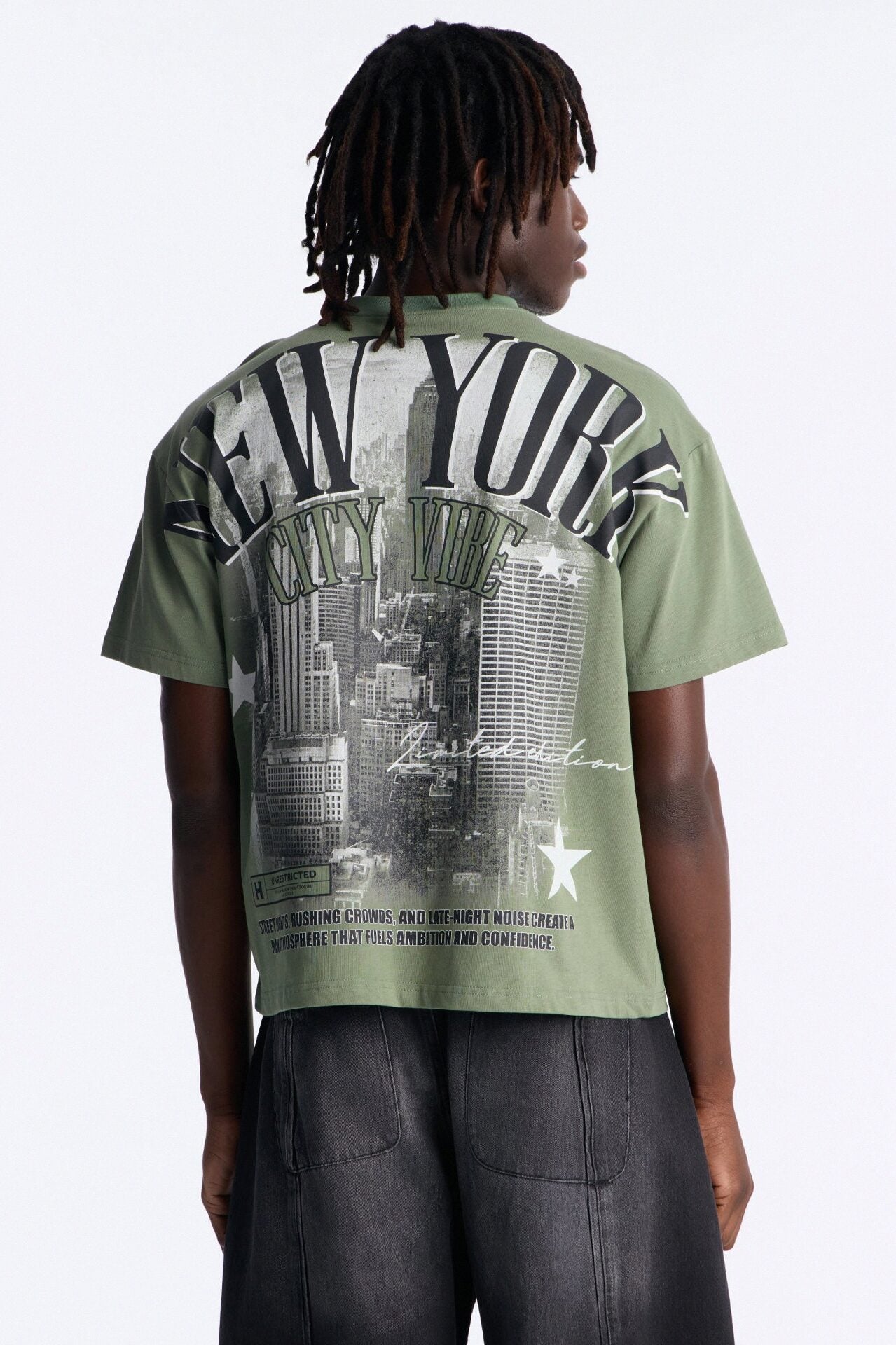 New York Heavy Weight Oversized Short Sleeve Tee - Olive image 1